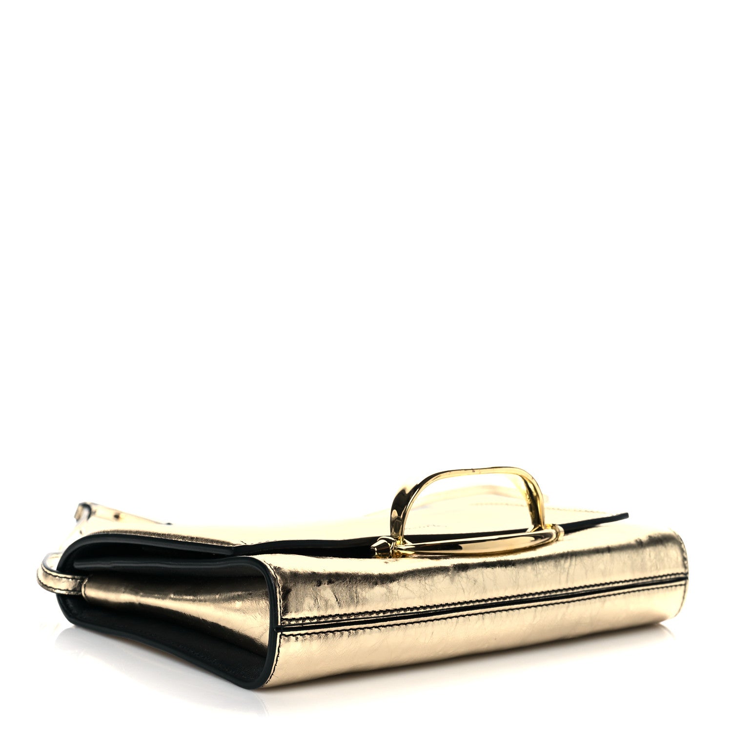Alexander McQueen Small Story Gold Crash Calf Leather Shoulder Bag 630261 at_Queen_Bee_of_Beverly_Hills