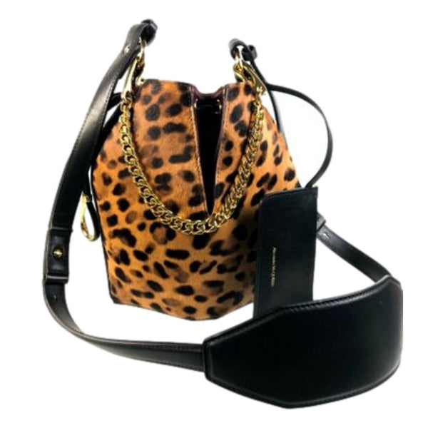 Alexander McQueen The Bucket Bag Leopard Print Pony Hair