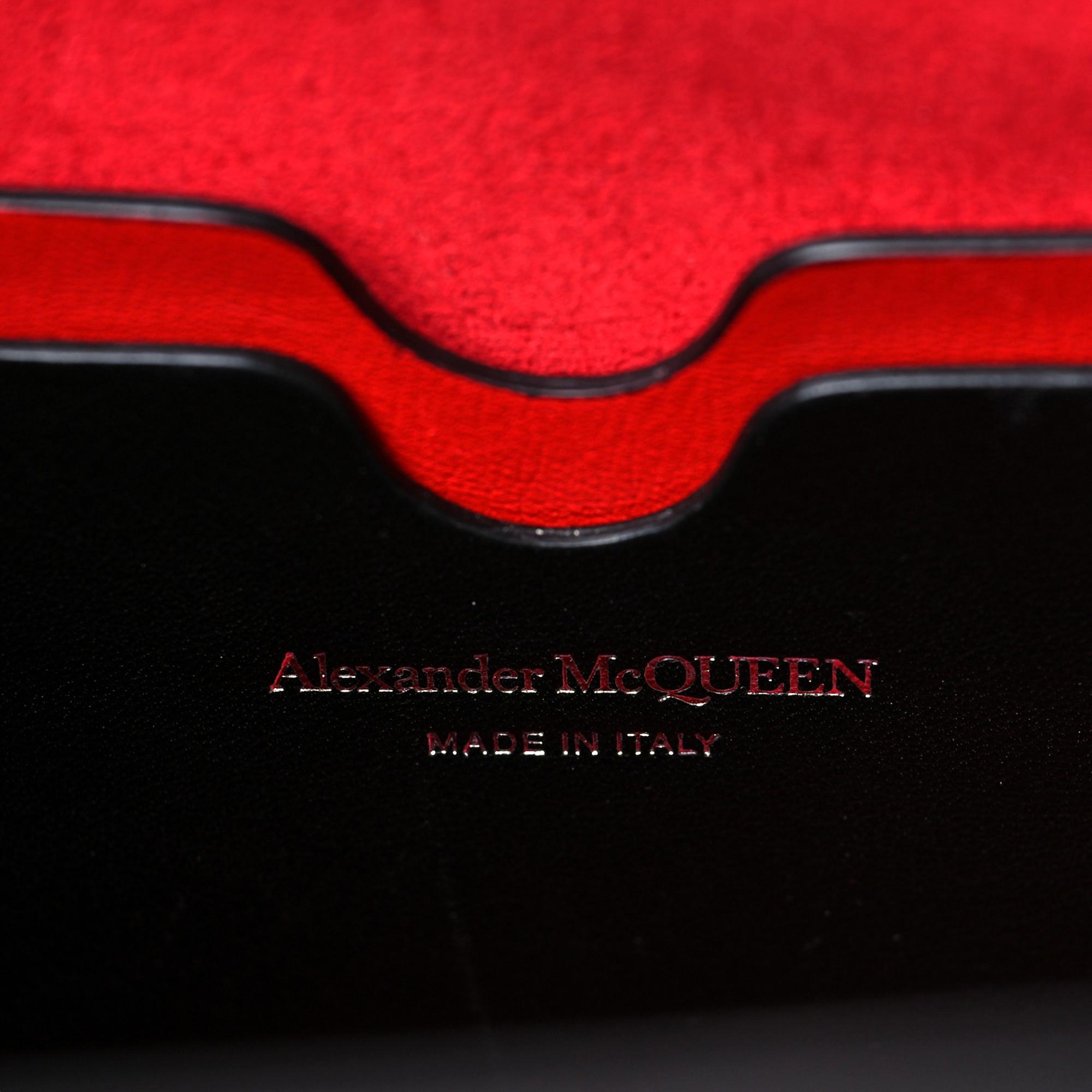 Alexander McQueen The Short Story Black Crocodile Print Leather Satchel 656471 at_Queen_Bee_of_Beverly_Hills