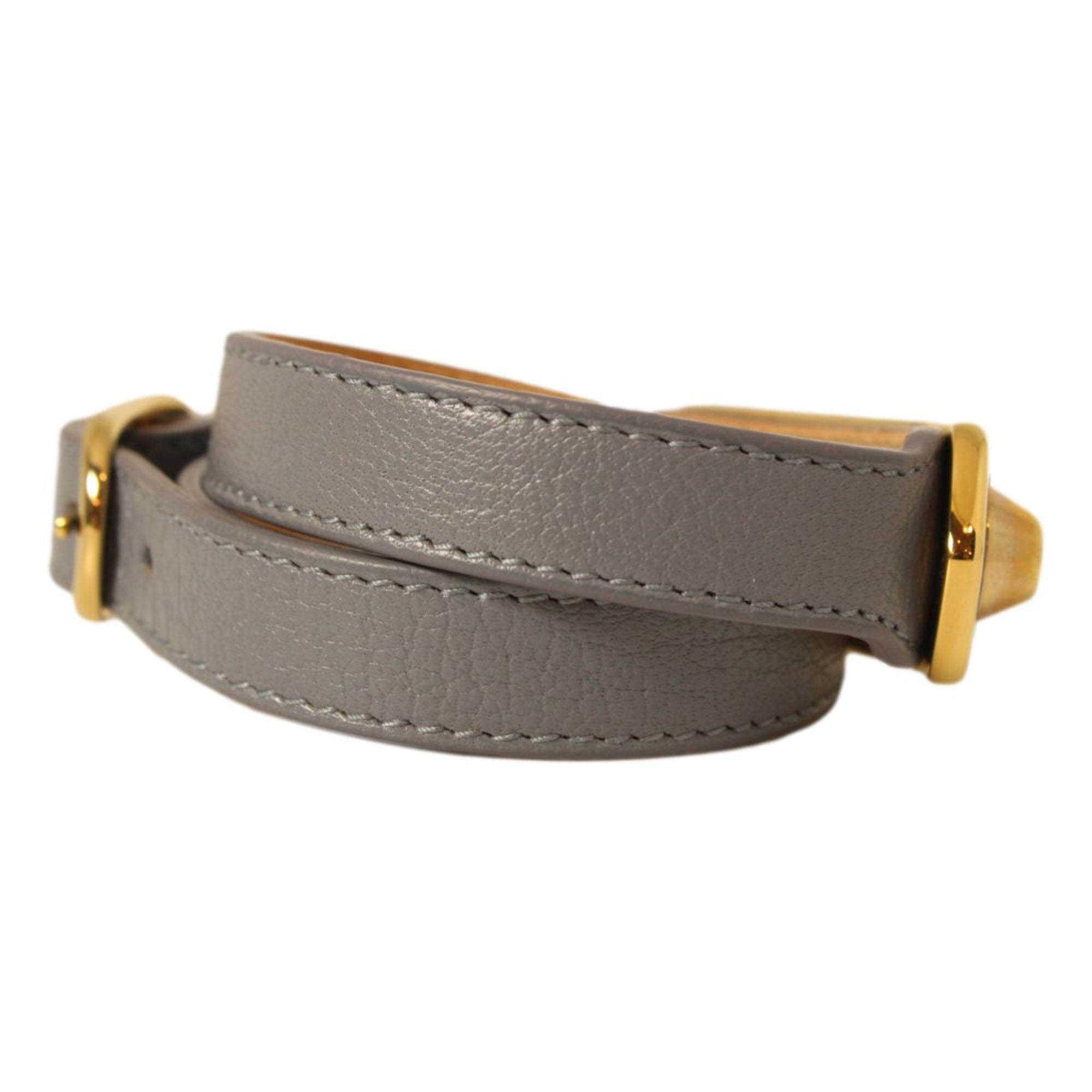 Balenciaga Arena Bleu Acier Shiny Goat Leather Wrap Bracelet 390643 Medium at_Queen_Bee_of_Beverly_Hills