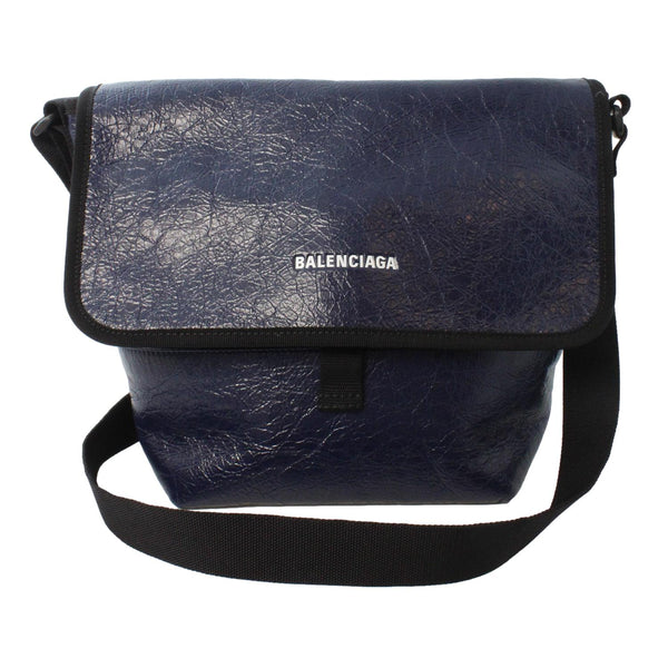 BALENCIAGA Navy Crossbody レザーポシェット ◇BALENCIAGA バレンシアガ NAVY POCHETTE ネイビーポシェット