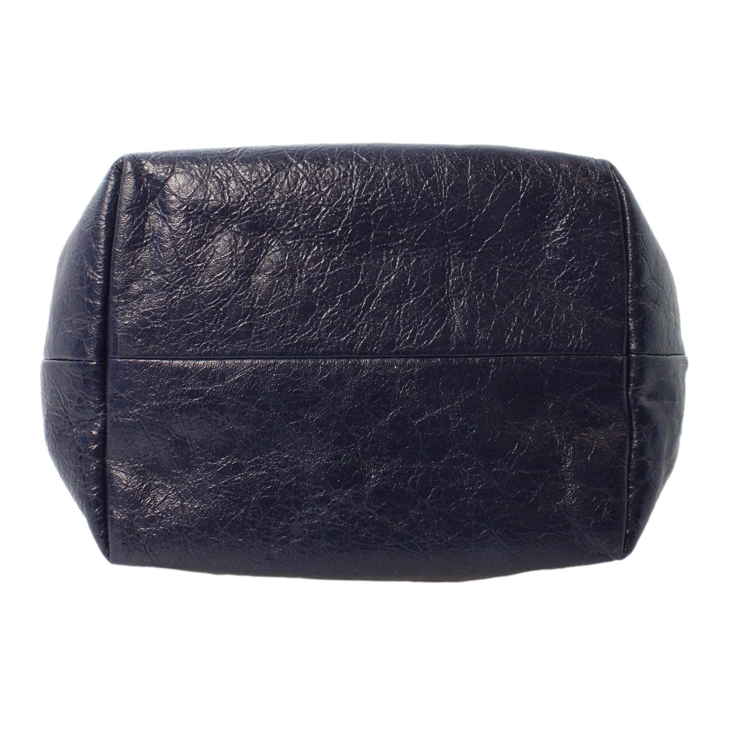 Balenciaga Arena Blue Lambskin Leather Flap Messenger Bag 620259 at_Queen_Bee_of_Beverly_Hills