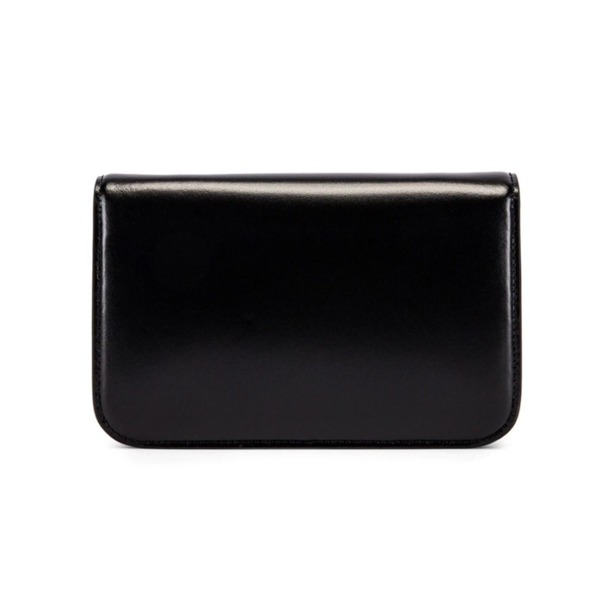 Balenciaga Black Shiny Calfskin Leather Chain Wallet Shoulder Bag 593615 at_Queen_Bee_of_Beverly_Hills