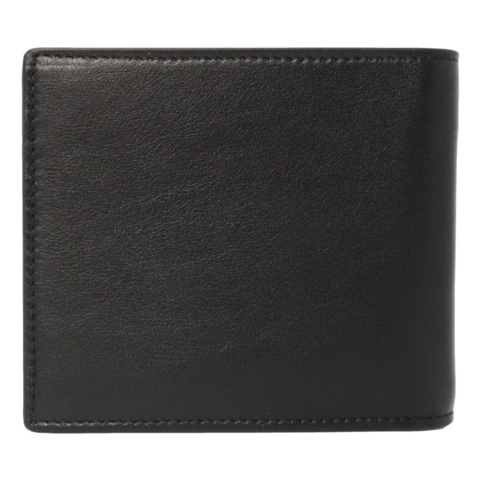 Balenciaga Cash Black Calfskin Leather Perforated Bifold Wallet 436118 at_Queen_Bee_of_Beverly_Hills