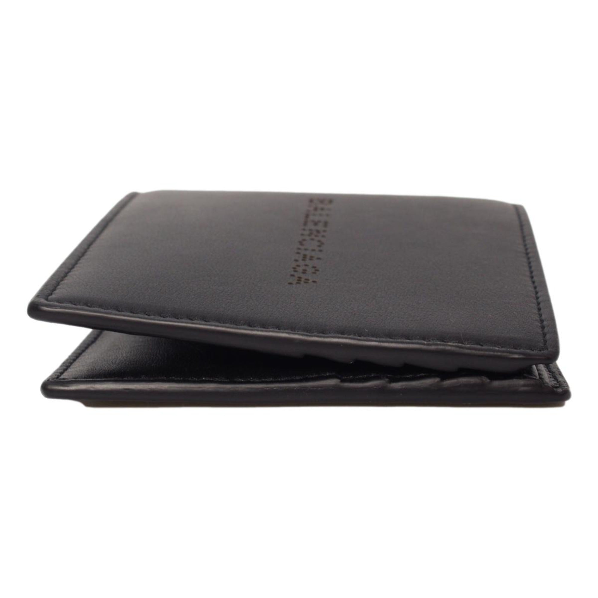 Balenciaga Cash Black Calfskin Leather Perforated Bifold Wallet 436118 at_Queen_Bee_of_Beverly_Hills