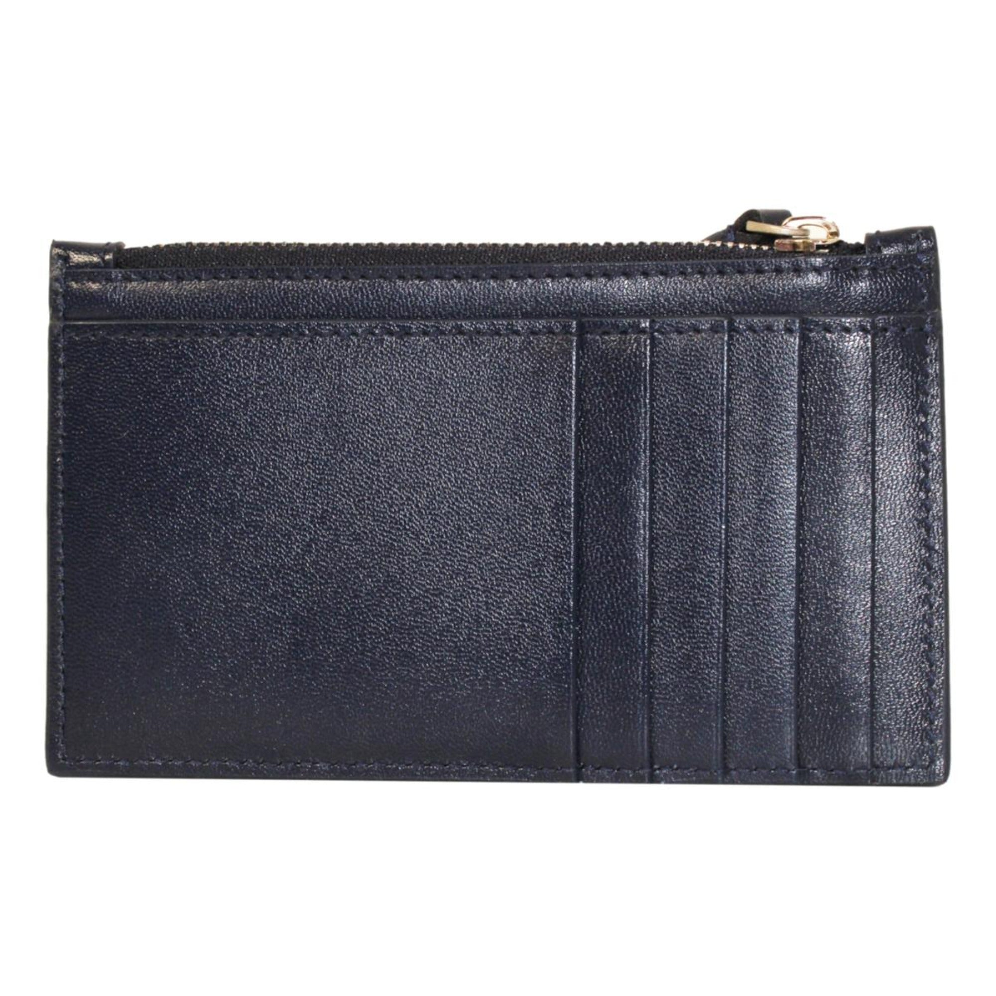Balenciaga Cash Navy Leather Large Coin Card Holder Wallet 594311 at_Queen_Bee_of_Beverly_Hills