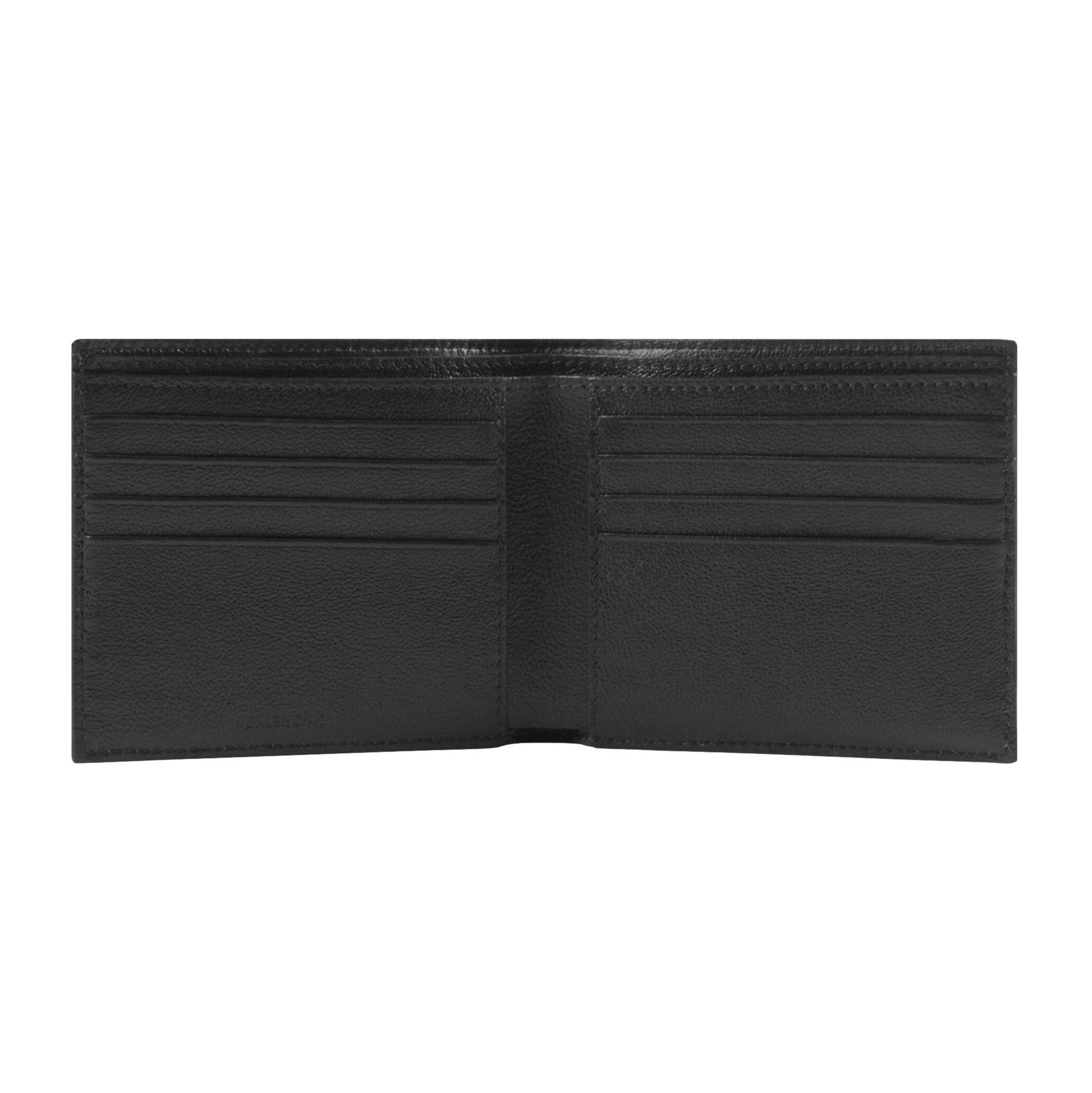 Balenciaga Cash Square Black Calfskin Leather Logo Bifold Wallet 594549 at_Queen_Bee_of_Beverly_Hills