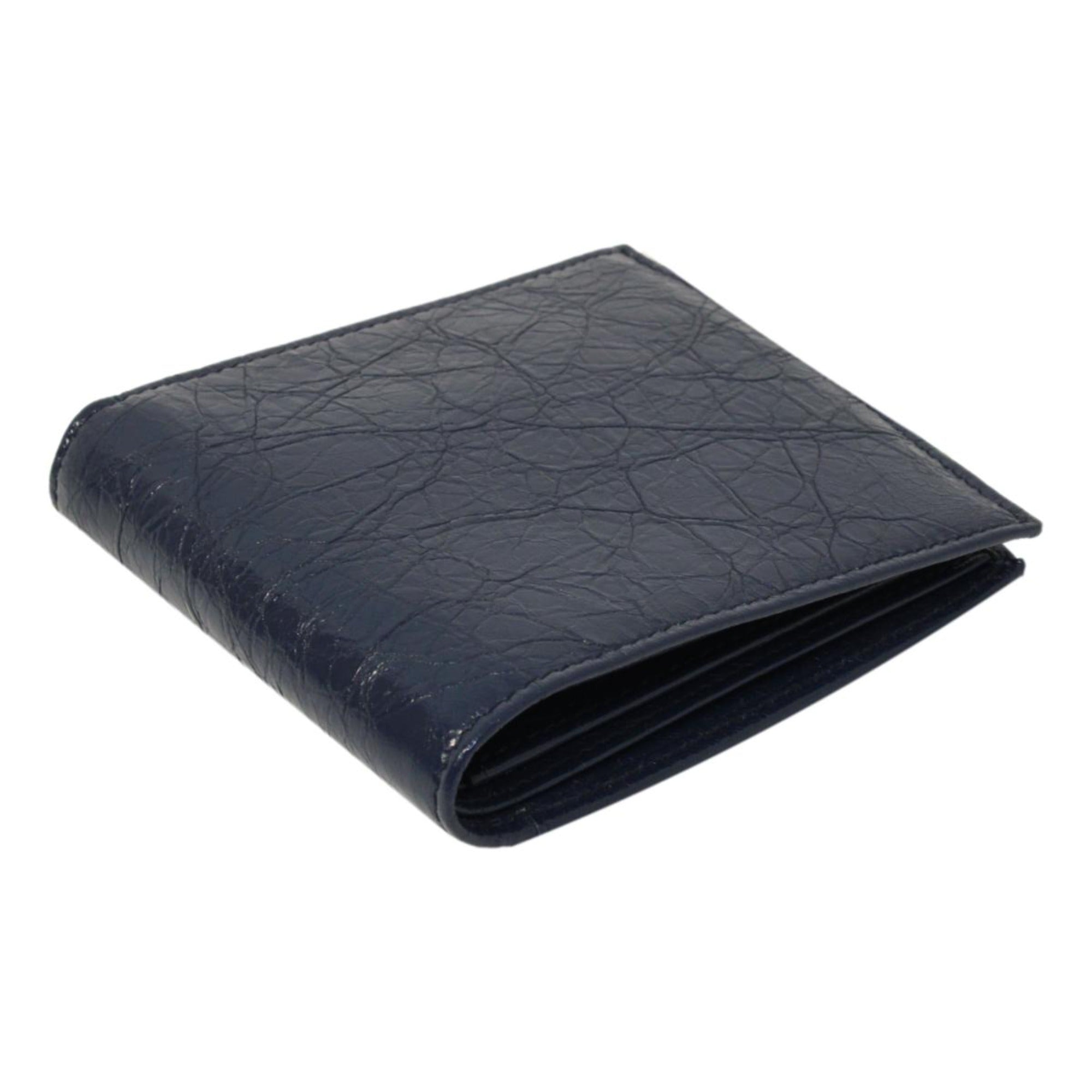 Balenciaga Cash Square Blue Arena Leather Bifold Wallet 542001 at_Queen_Bee_of_Beverly_Hills