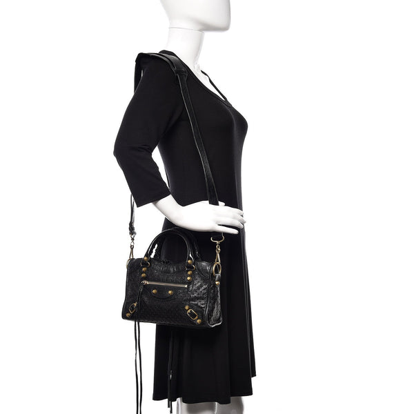 Balenciaga Classic City Shoulder Bag Mini Black in Lambskin with Palladium  - US