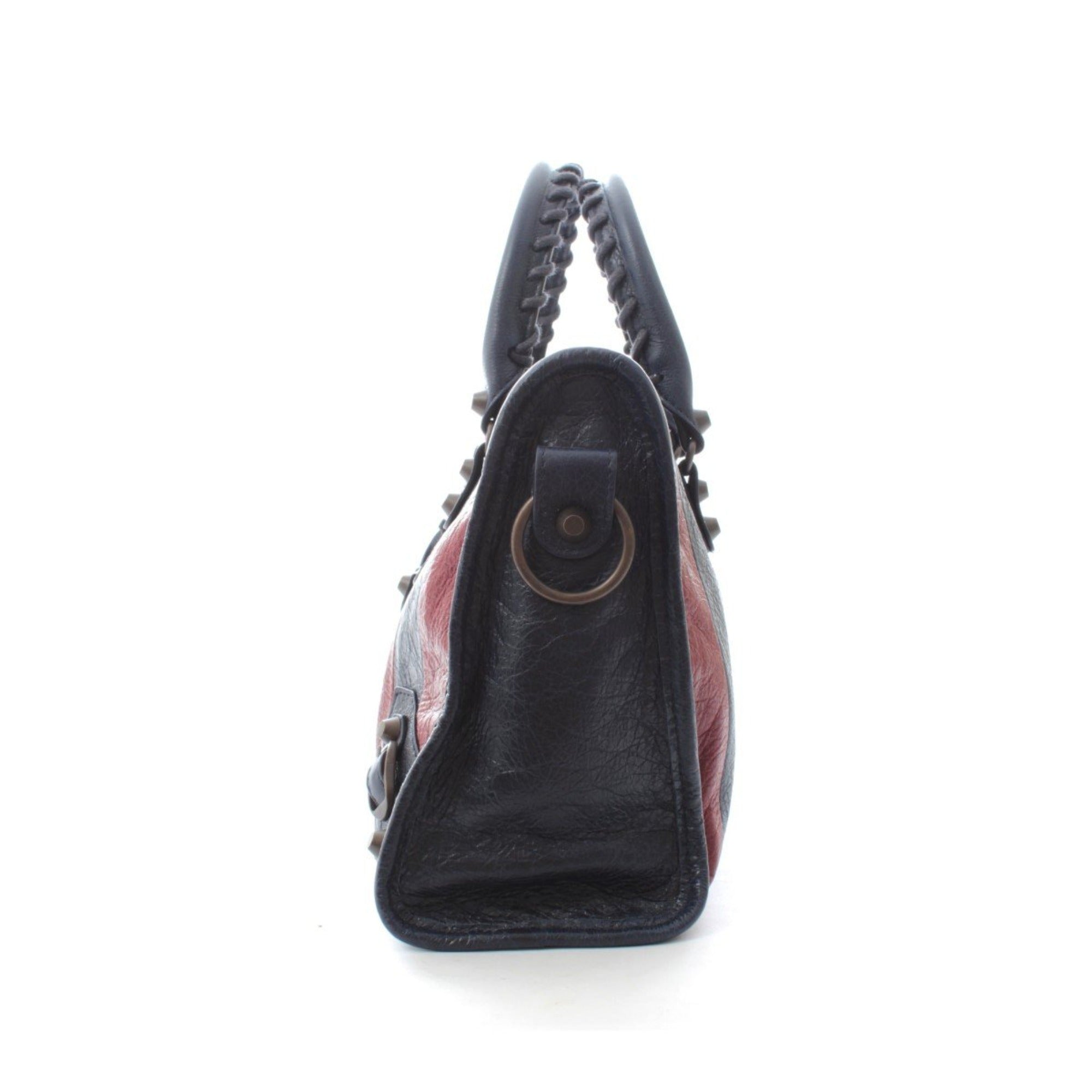 Balenciaga Classic City Marine Bordeaux Stripes Small Satchel 431621 at_Queen_Bee_of_Beverly_Hills