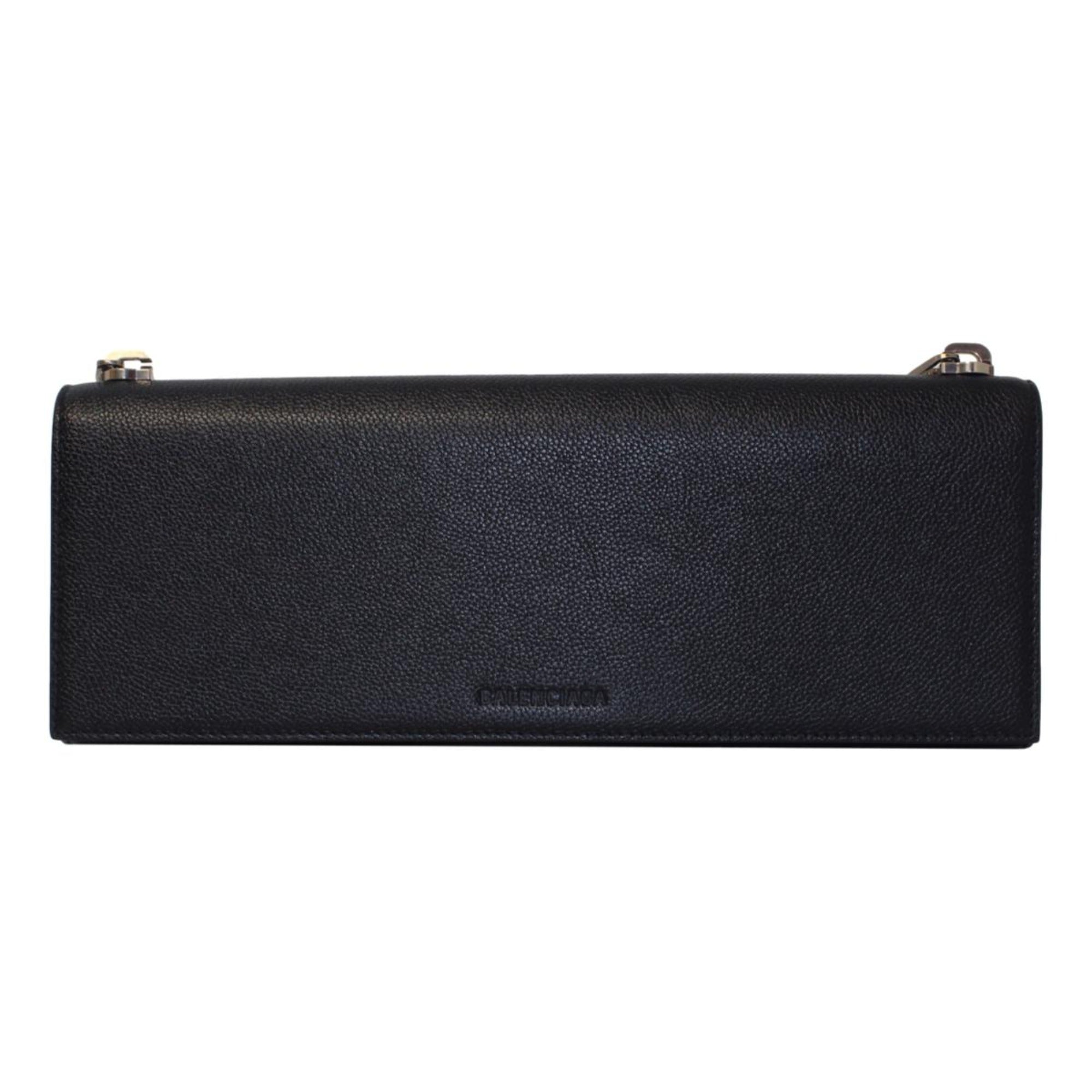 Balenciaga Essential Black Calfskin Leather Chain Shoulder Bag 657232 at_Queen_Bee_of_Beverly_Hills