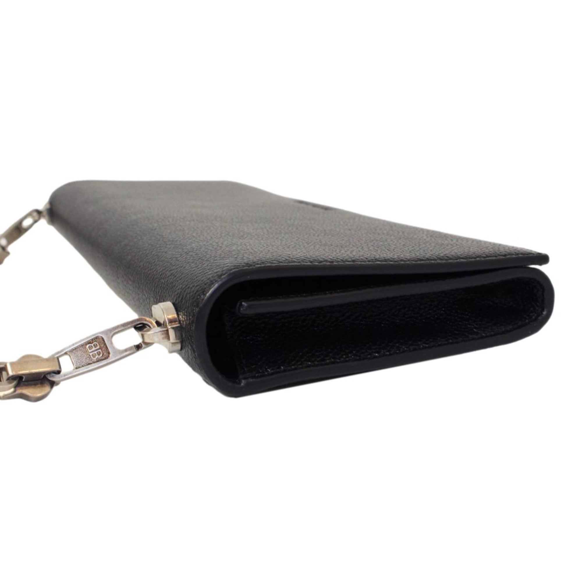 Balenciaga Essential Black Calfskin Leather Chain Shoulder Bag 657232 at_Queen_Bee_of_Beverly_Hills