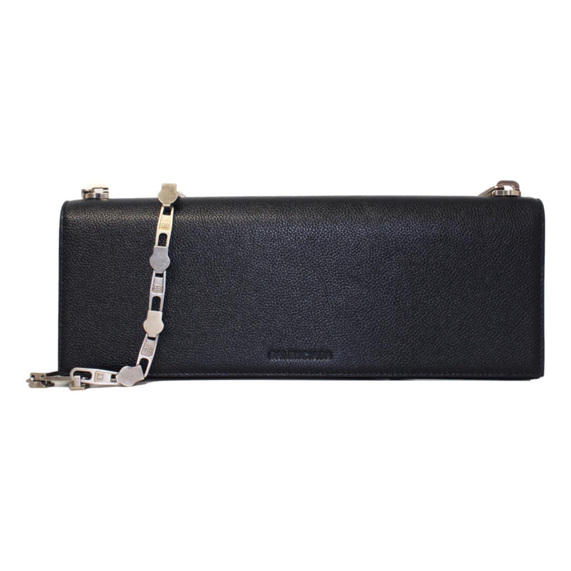 Balenciaga Essential Black Calfskin Leather Chain Shoulder Bag 657232 at_Queen_Bee_of_Beverly_Hills