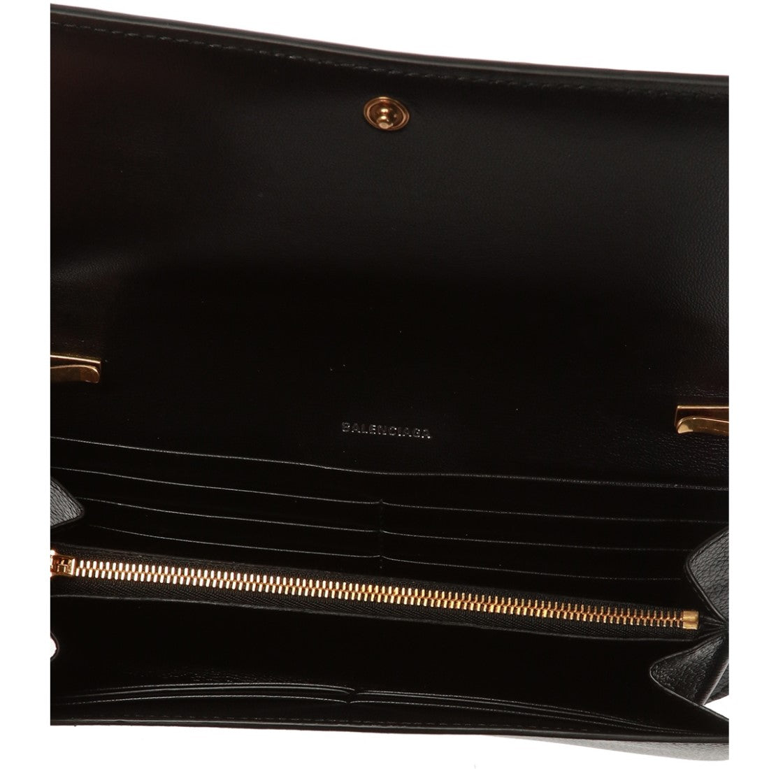 Balenciaga Everyday Black Leather Logo Chain Wallet Bag 593784 at_Queen_Bee_of_Beverly_Hills