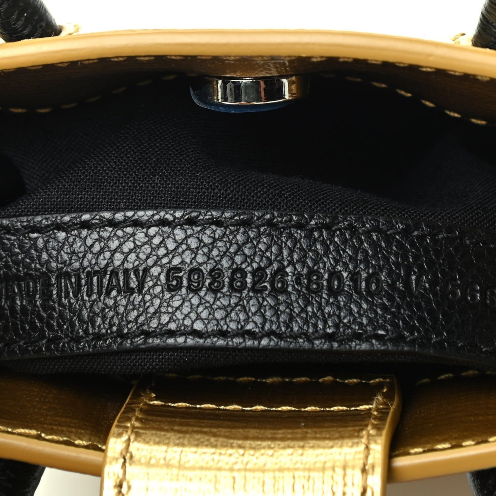 Balenciaga Metallic Gold Calfskin Leather Shopping Crossbody Bag 593826 at_Queen_Bee_of_Beverly_Hills