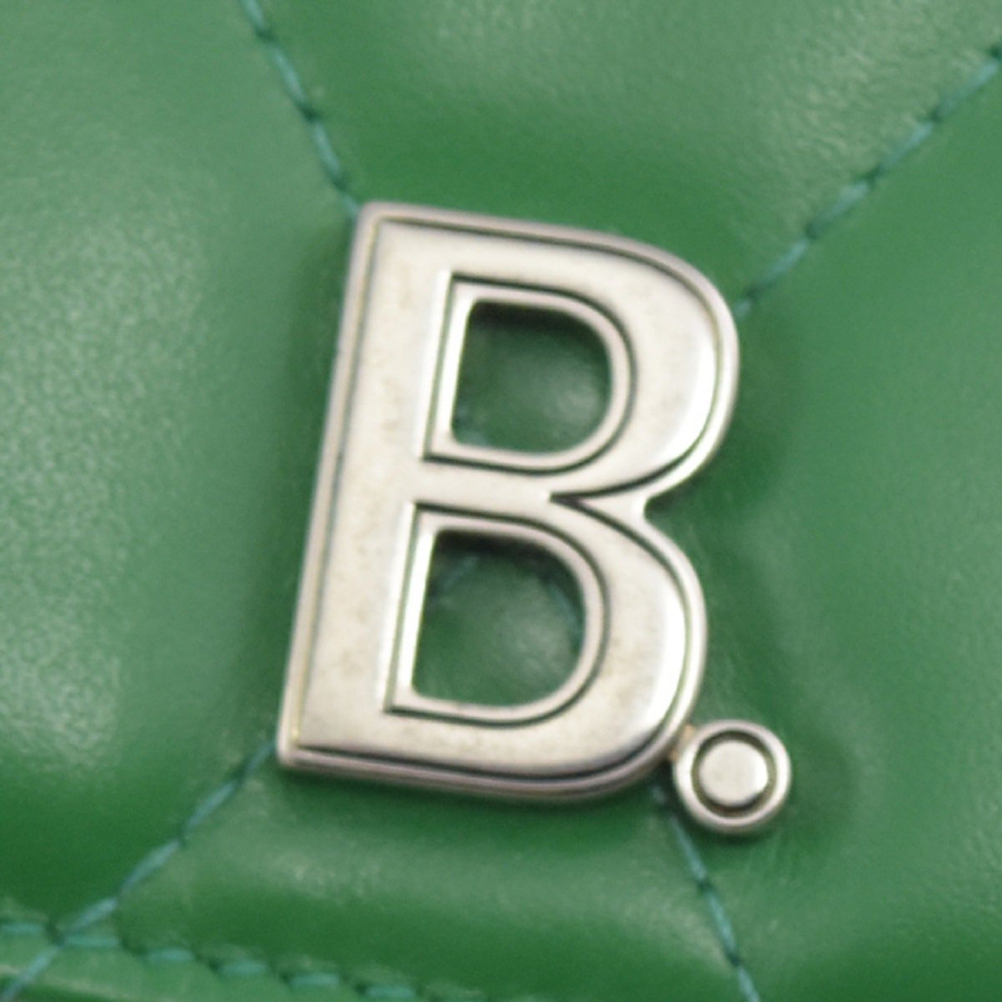 Balenciaga Touch Leaf Green Nappa Leather Quilted Mini Trifold Wallet 617781 at_Queen_Bee_of_Beverly_Hills