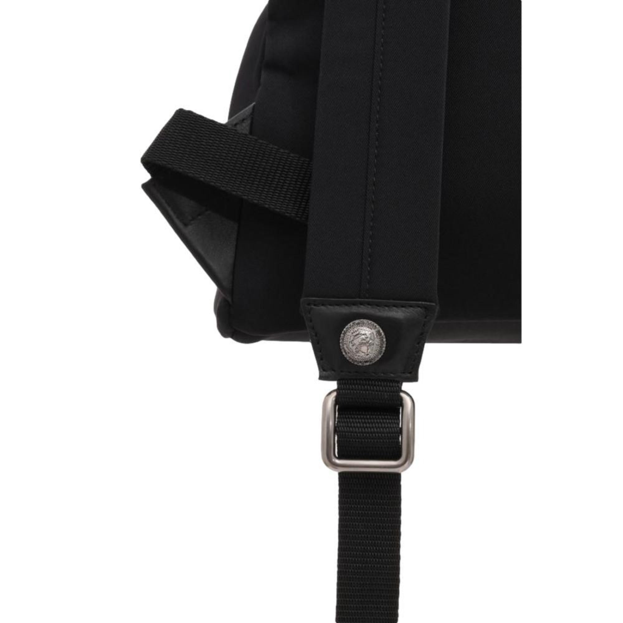 Balmain B-Back Black Nylon White Logo Backpack at_Queen_Bee_of_Beverly_Hills