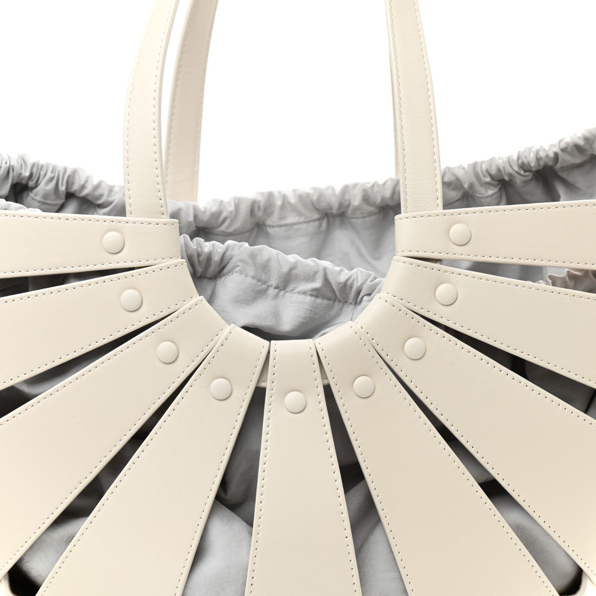 Bottega Veneta The Shell Bag 'Frost White" French Calfskin at_Queen_Bee_of_Beverly_Hills