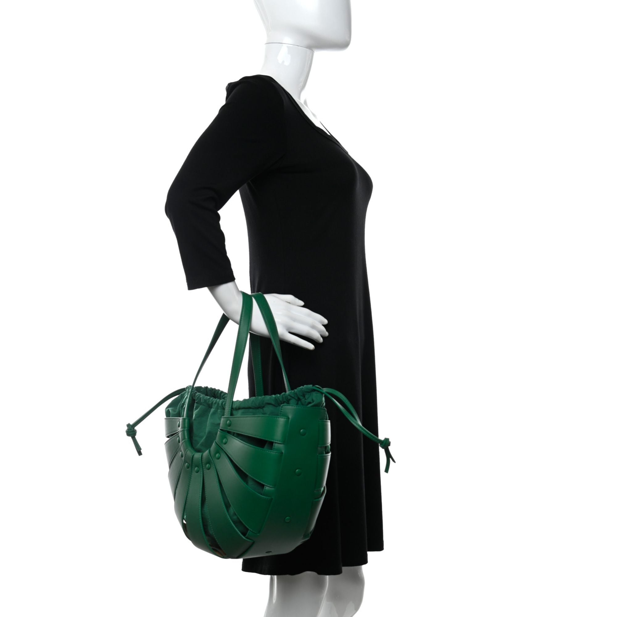 Bottega Veneta The Shell Bag 'Racing Green" French Calfskin at_Queen_Bee_of_Beverly_Hills