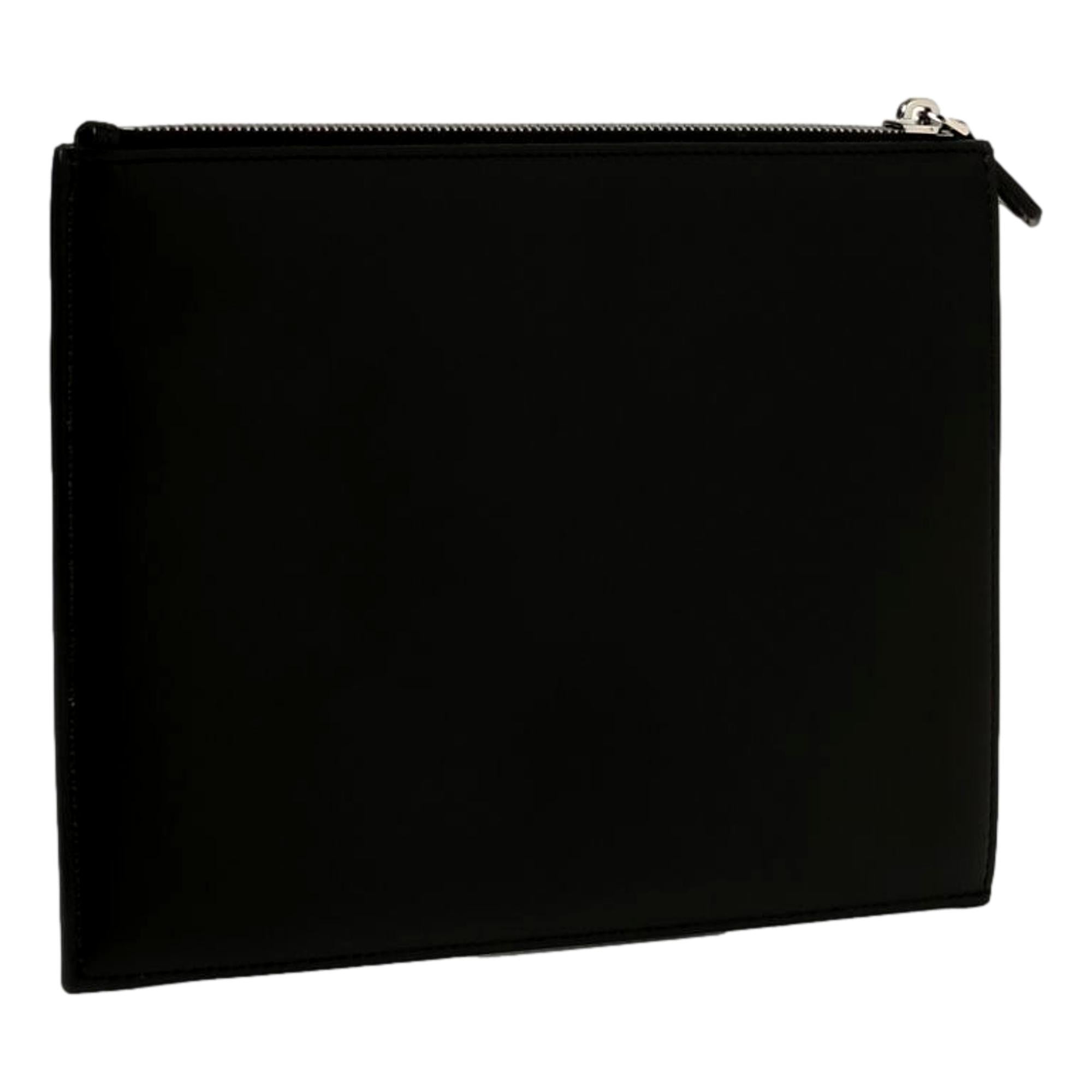 Fendi Baguette Black Calf Leather Embossed Clutch 7N0115 at_Queen_Bee_of_Beverly_Hills