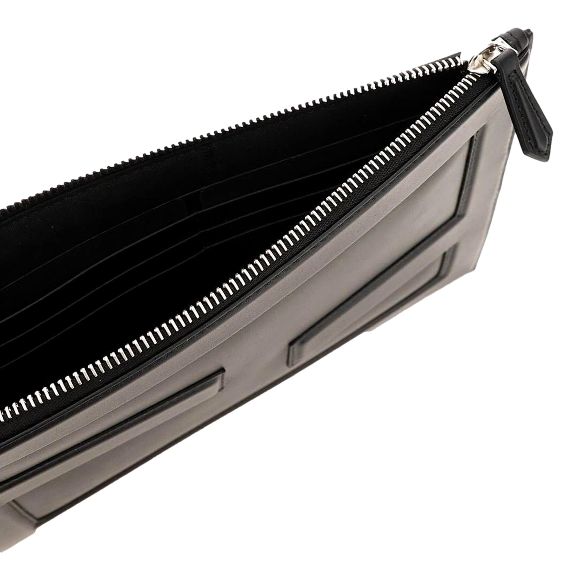Fendi Baguette Black Calf Leather Embossed Clutch 7N0115 at_Queen_Bee_of_Beverly_Hills