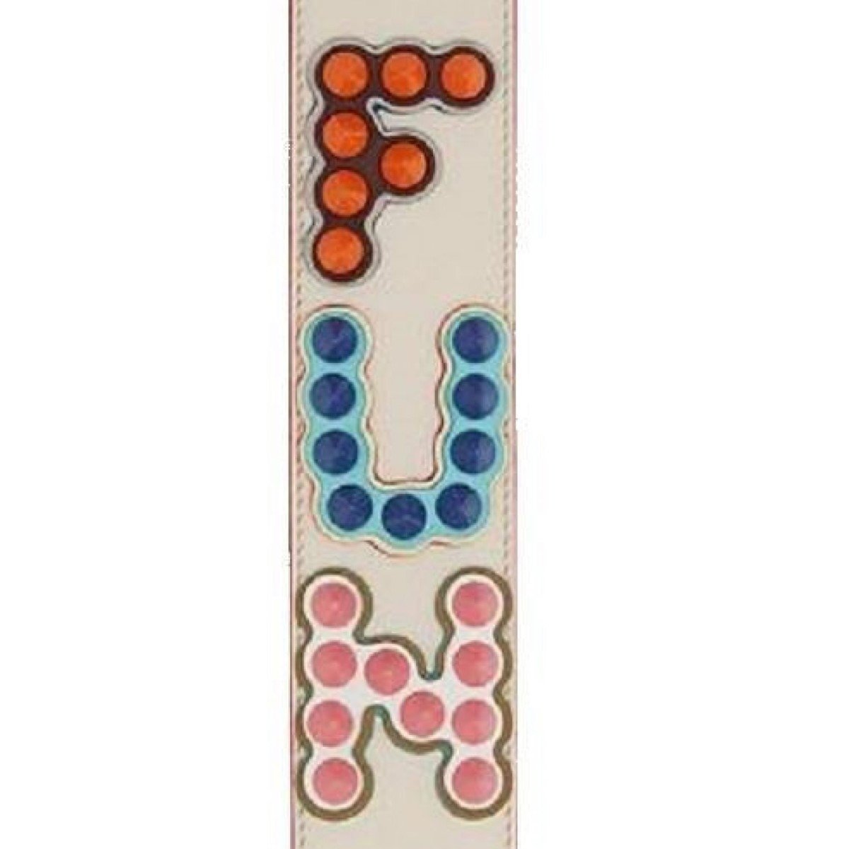 Fendi Camelia Beige Multicolor Studded "FUN" Mini Leather Shoulder Strap 8AV105 at_Queen_Bee_of_Beverly_Hills