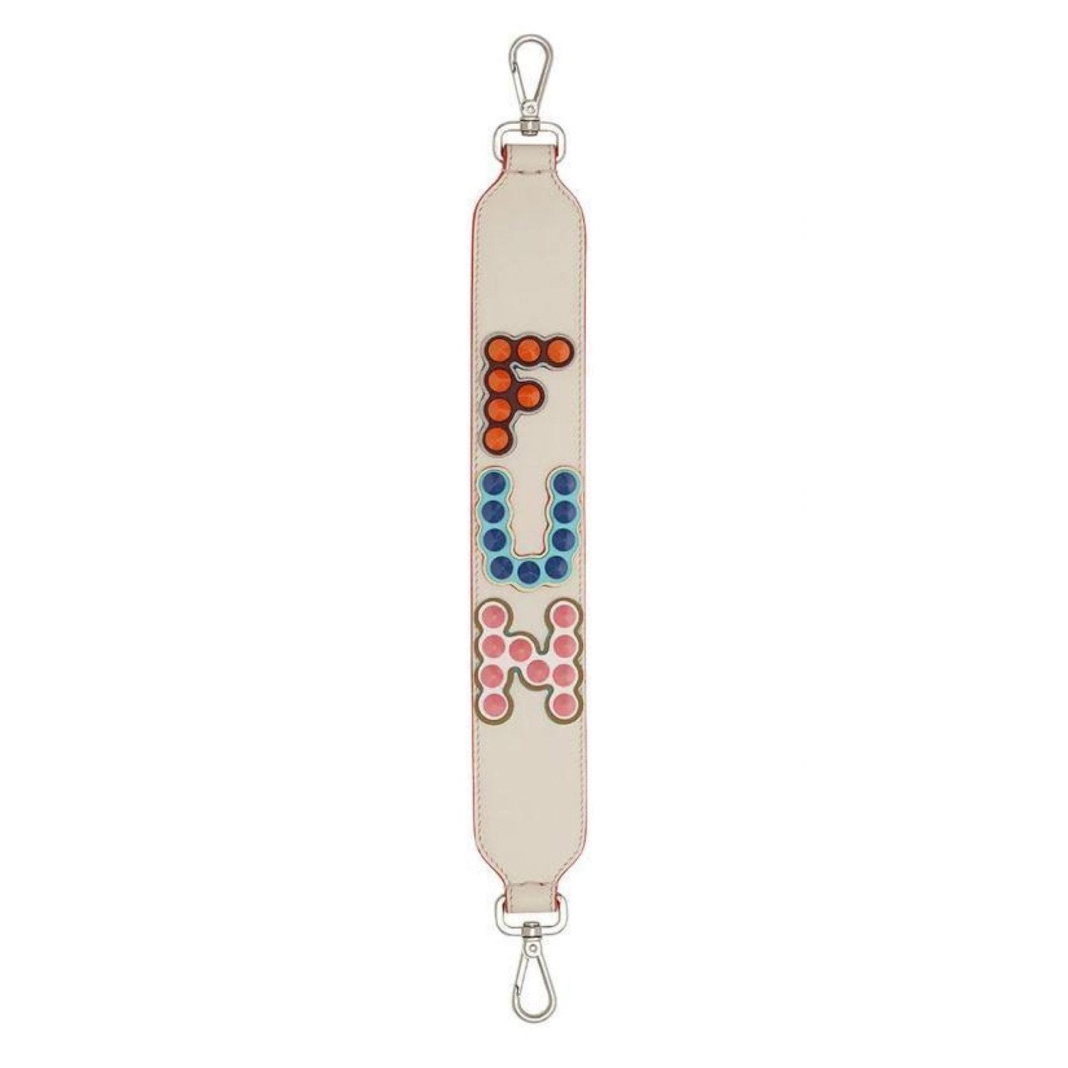 Fendi Camelia Beige Multicolor Studded "FUN" Mini Leather Shoulder Strap 8AV105 at_Queen_Bee_of_Beverly_Hills
