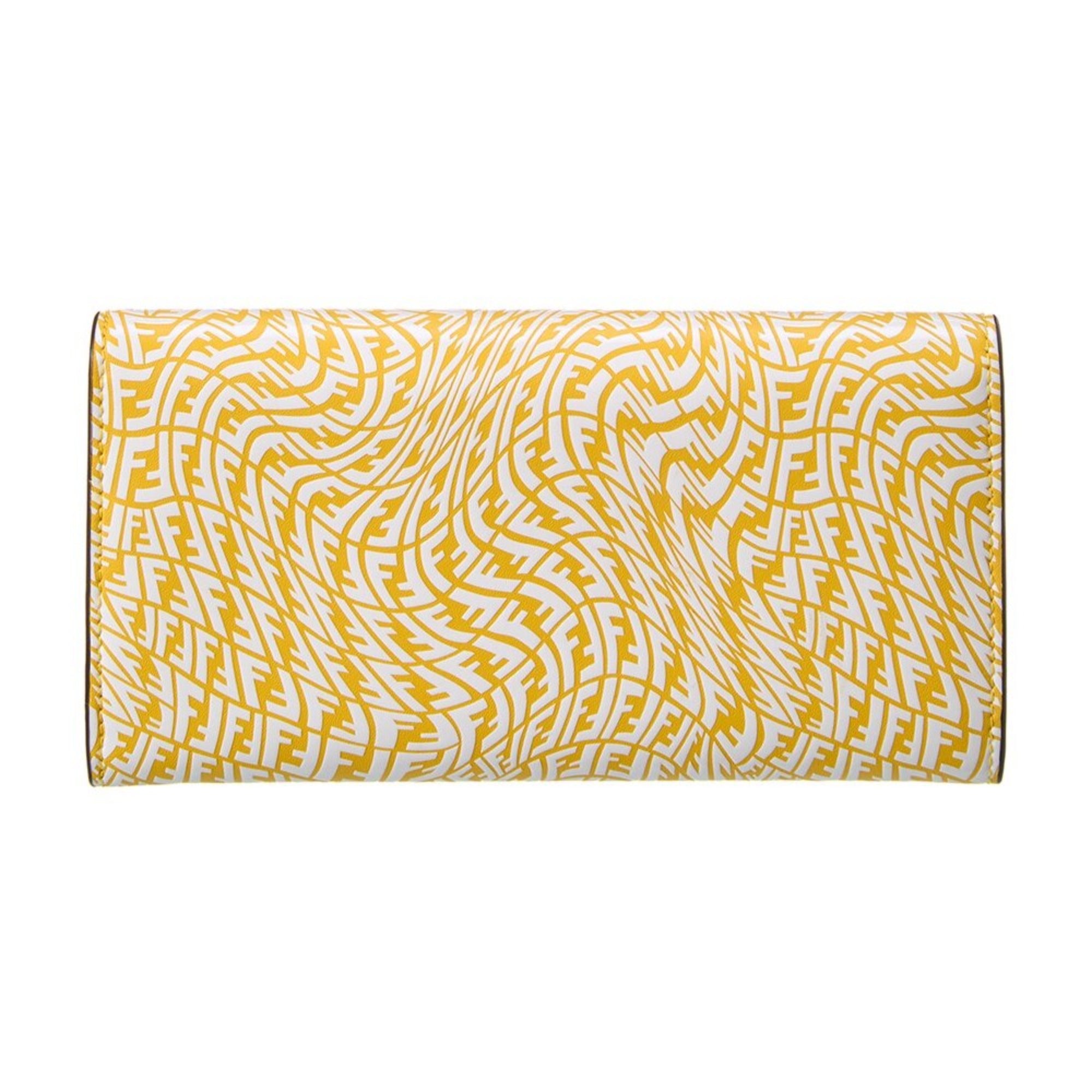 Fendi F is Fendi Yellow Leather Vertigo Print Long Wallet 8M0251 at_Queen_Bee_of_Beverly_Hills
