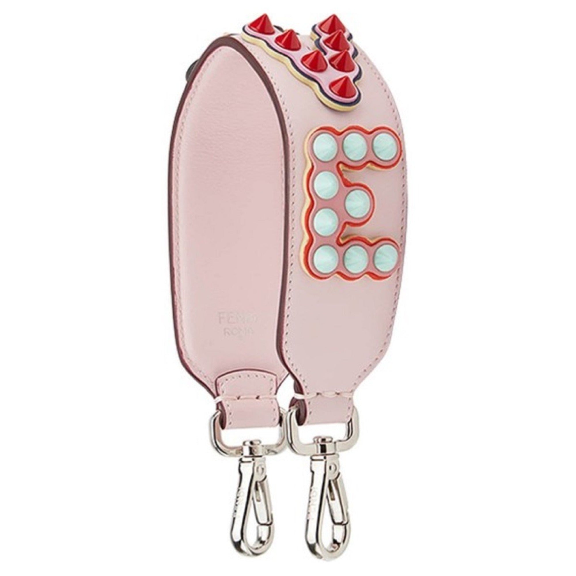 Fendi Mini Strap You Pink Peonia Multicolor "LOVE" Studded Leather 8AV105 at_Queen_Bee_of_Beverly_Hills