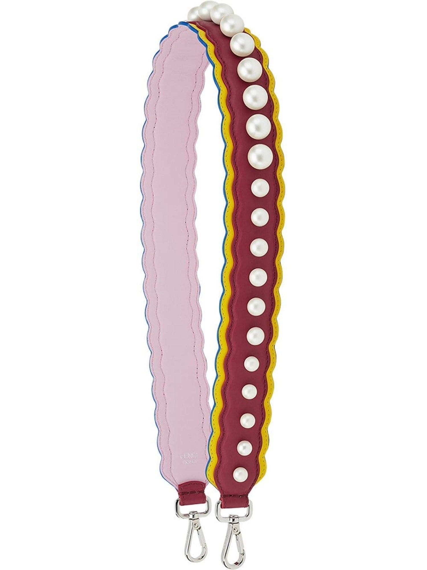 Fendi Pearl Embellished You Shoulder Strap Black Cherry and Lemon 8AV077 at_Queen_Bee_of_Beverly_Hills