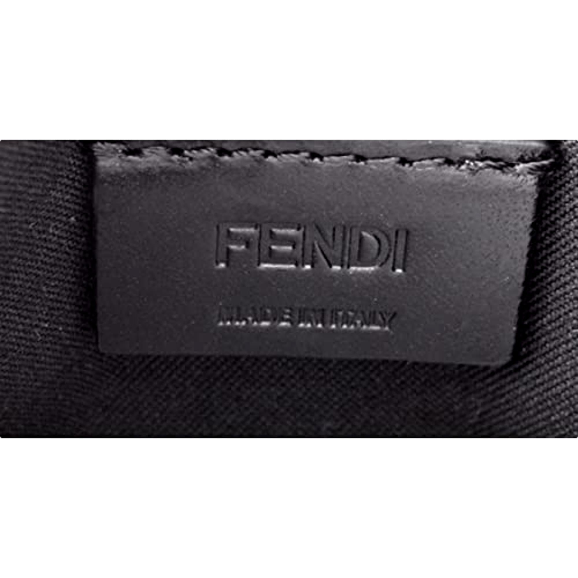 Fendi Roma Black Calfskin Leather Embossed Logo Card Case Wallet 7M0164 at_Queen_Bee_of_Beverly_Hills