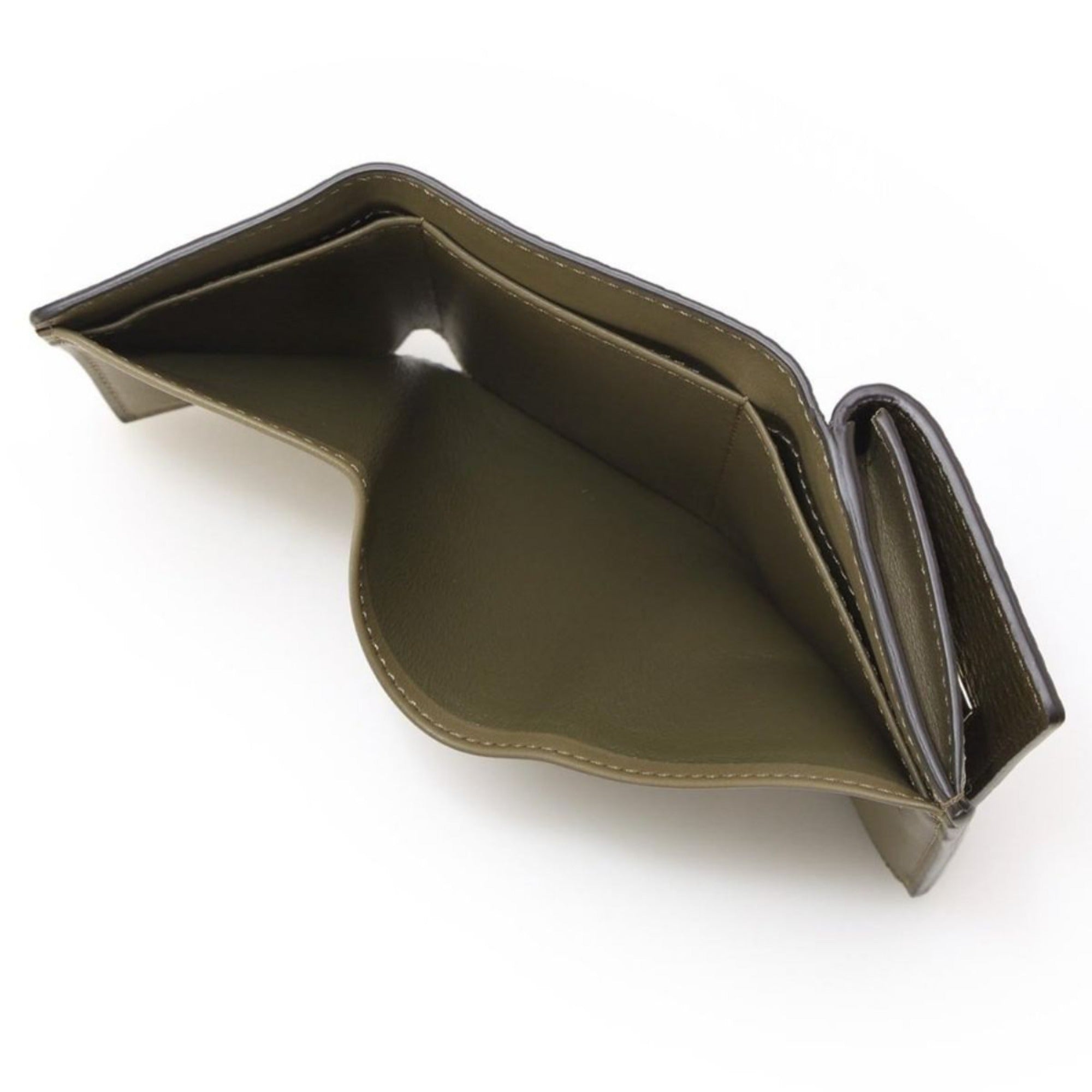 Fendi Selleria Leather Avocado Green Micro Trifold Wallet 8M0426 at_Queen_Bee_of_Beverly_Hills
