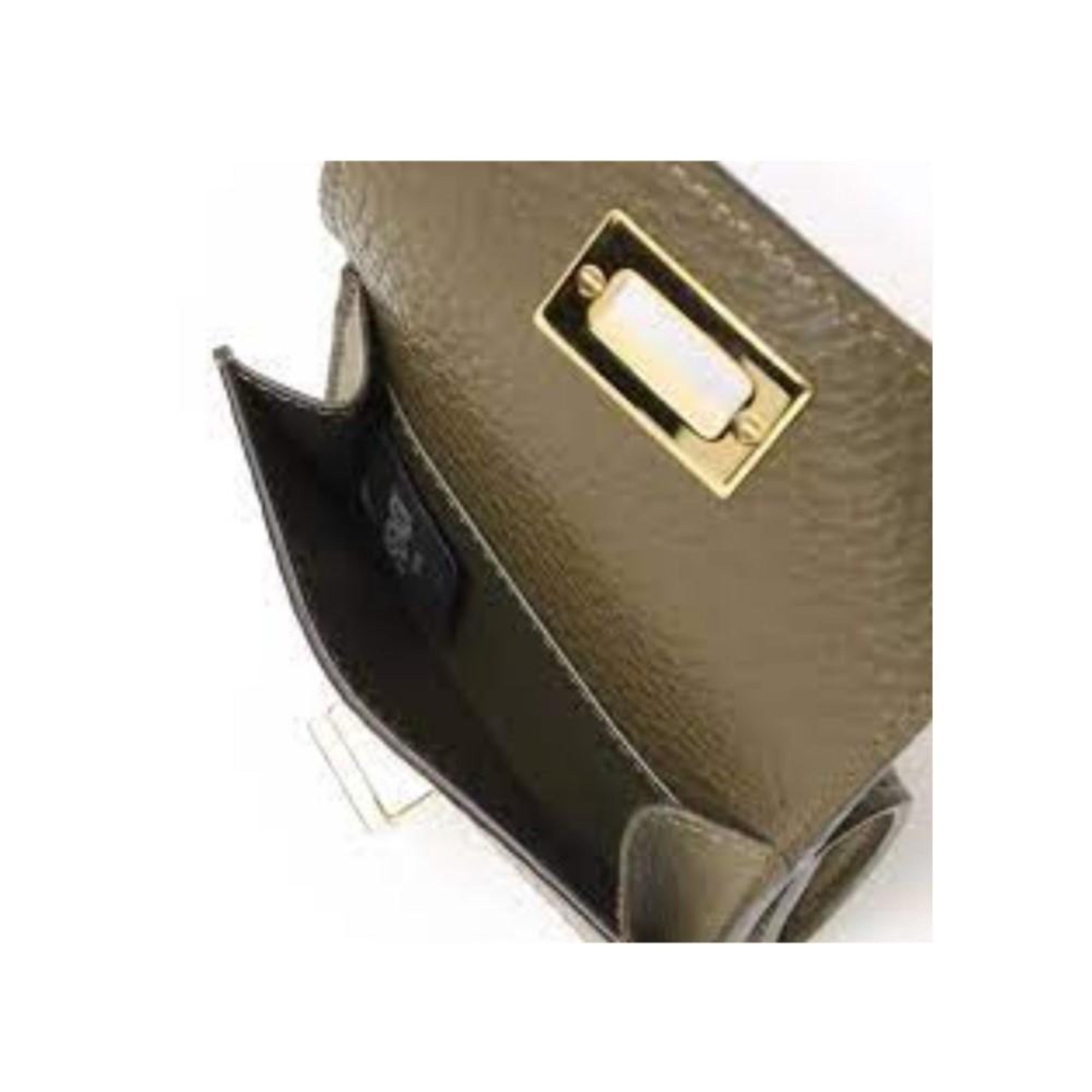 Fendi Selleria Leather Avocado Green Micro Trifold Wallet 8M0426 at_Queen_Bee_of_Beverly_Hills