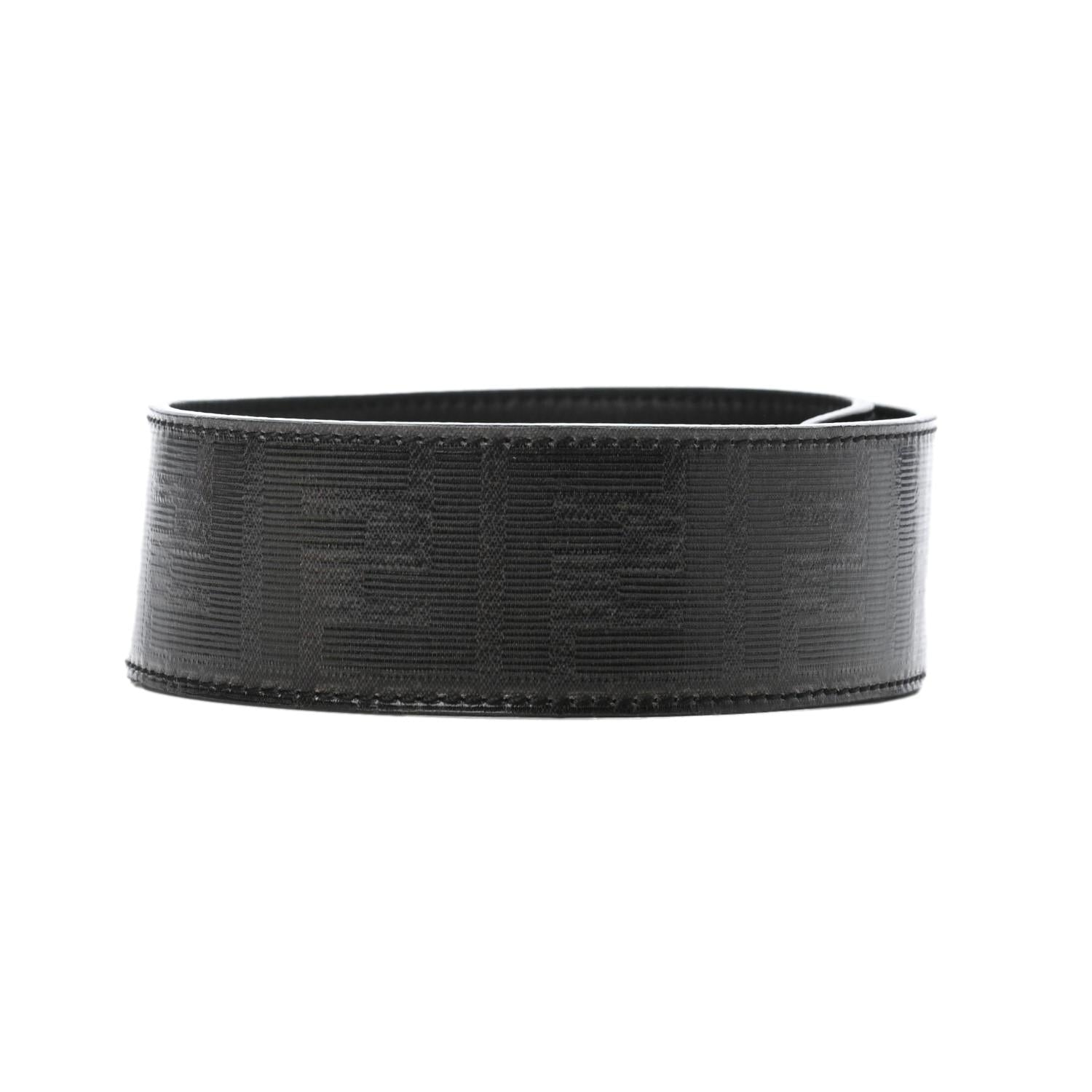 Fendi Strap You Black Glazed Fabric FF Shoulder Strap 8AV079 at_Queen_Bee_of_Beverly_Hills