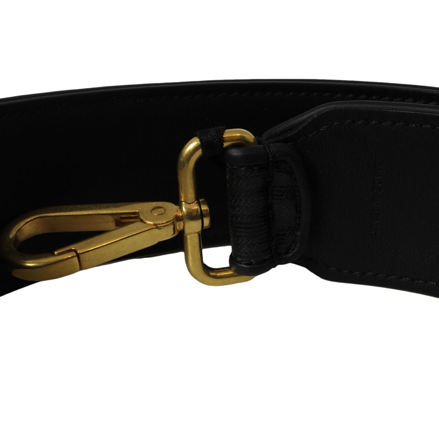 Fendi Strap You Black Glazed Fabric FF Shoulder Strap 8AV079 at_Queen_Bee_of_Beverly_Hills