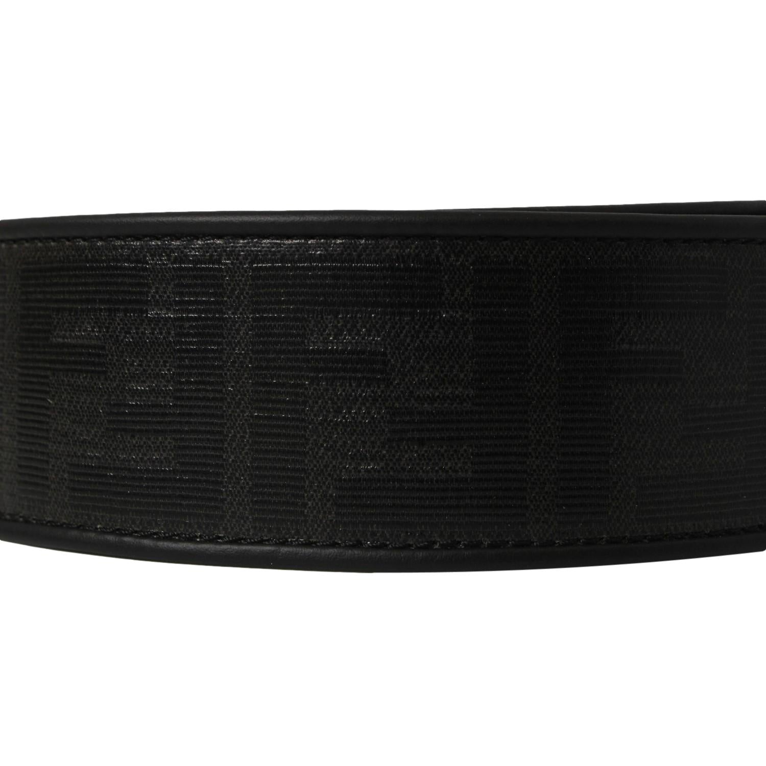 Fendi Strap You Black Glazed Fabric FF Shoulder Strap 8AV079 at_Queen_Bee_of_Beverly_Hills