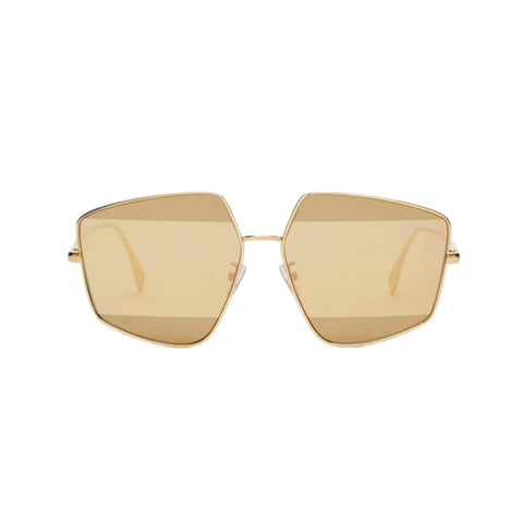Fendi Stripes Gold Tint and Frame Metal Sunglasses FOL009 at_Queen_Bee_of_Beverly_Hills