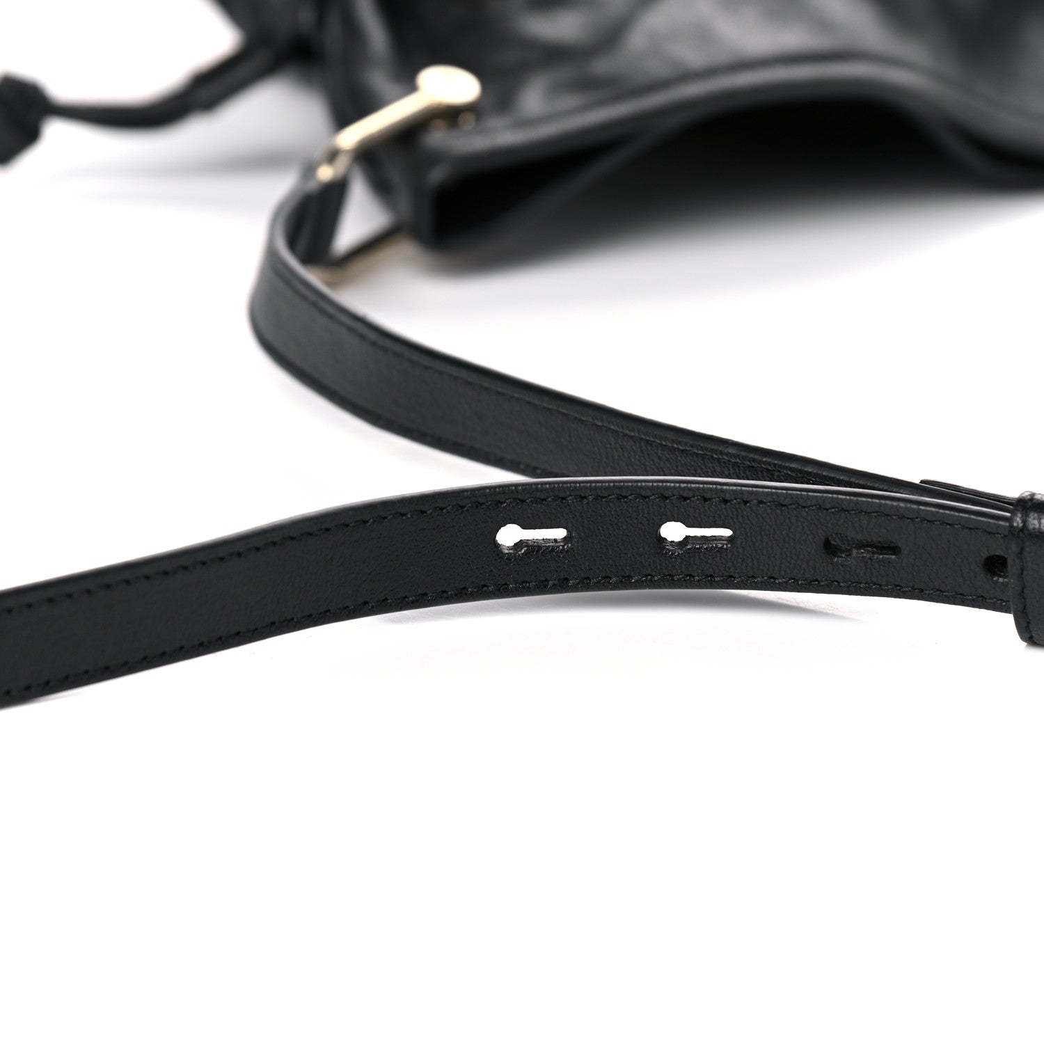 Gucci 1955 Morsetto Small Leather Horsebit Drawstring Black Bucket Bag at_Queen_Bee_of_Beverly_Hills