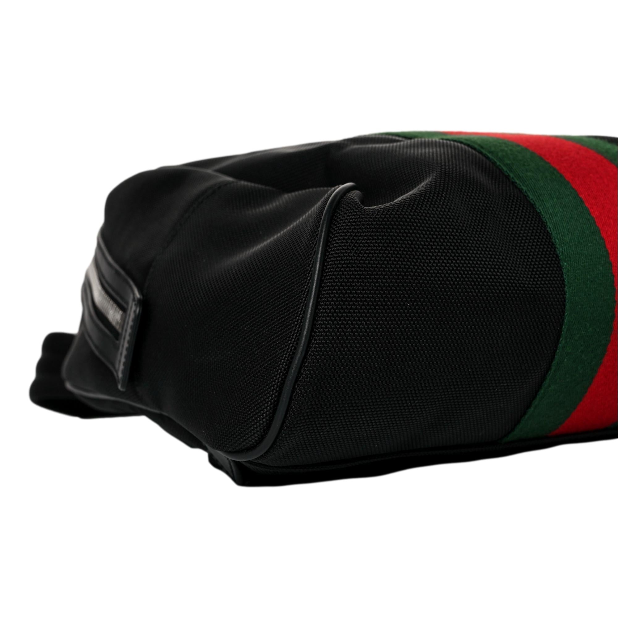 Gucci Black Canvas Web Stripe Backpack 630918 at_Queen_Bee_of_Beverly_Hills