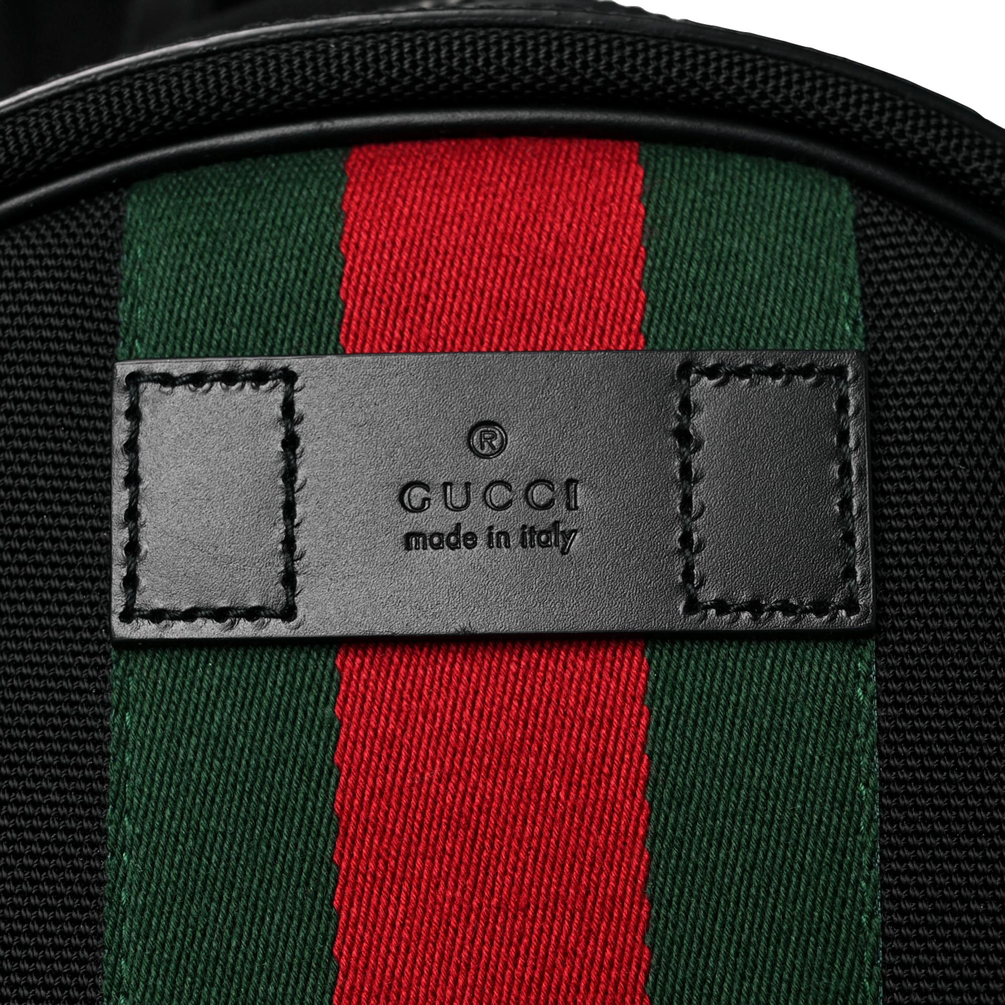 Gucci Black Canvas Web Stripe Backpack 630918 at_Queen_Bee_of_Beverly_Hills