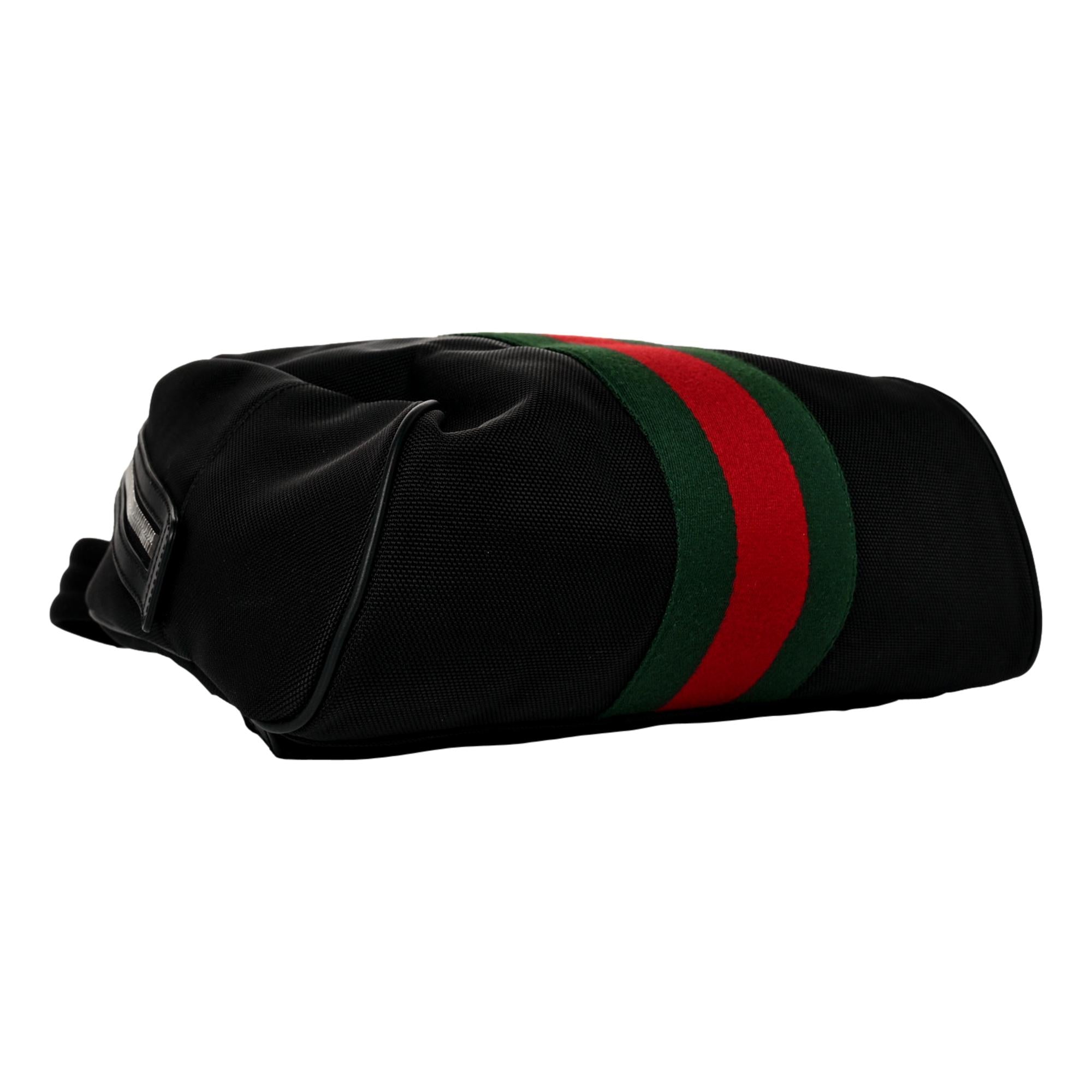 Gucci Black Canvas Web Stripe Backpack 630918 at_Queen_Bee_of_Beverly_Hills
