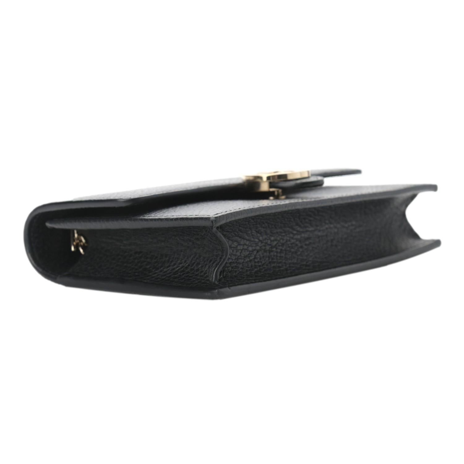 Gucci Black Dollar Calfskin Leather Interlocking G Chain Wallet 615523 at_Queen_Bee_of_Beverly_Hills