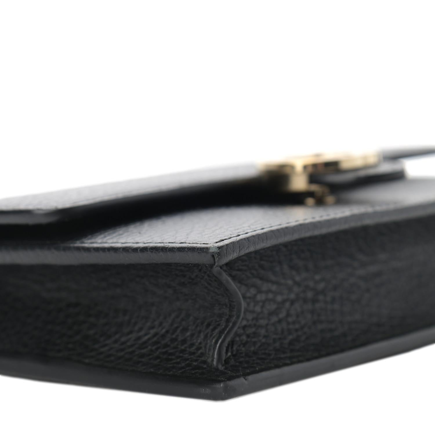 Gucci Black Dollar Calfskin Leather Interlocking G Chain Wallet 615523 at_Queen_Bee_of_Beverly_Hills