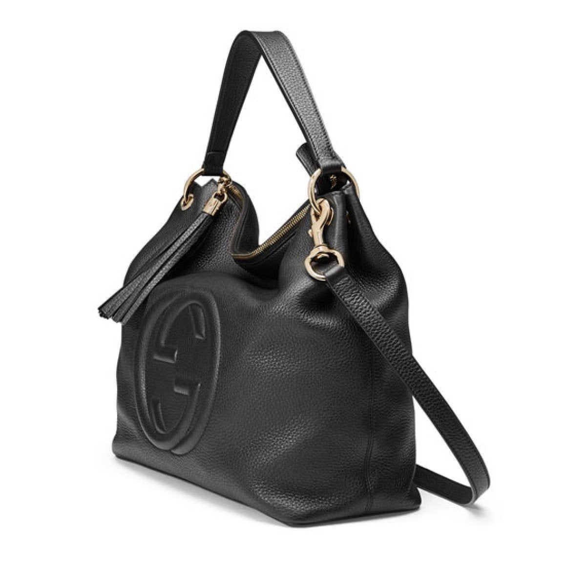 Gucci Black GG Disco Soho Leather Hobo Handbag 536194 at_Queen_Bee_of_Beverly_Hills
