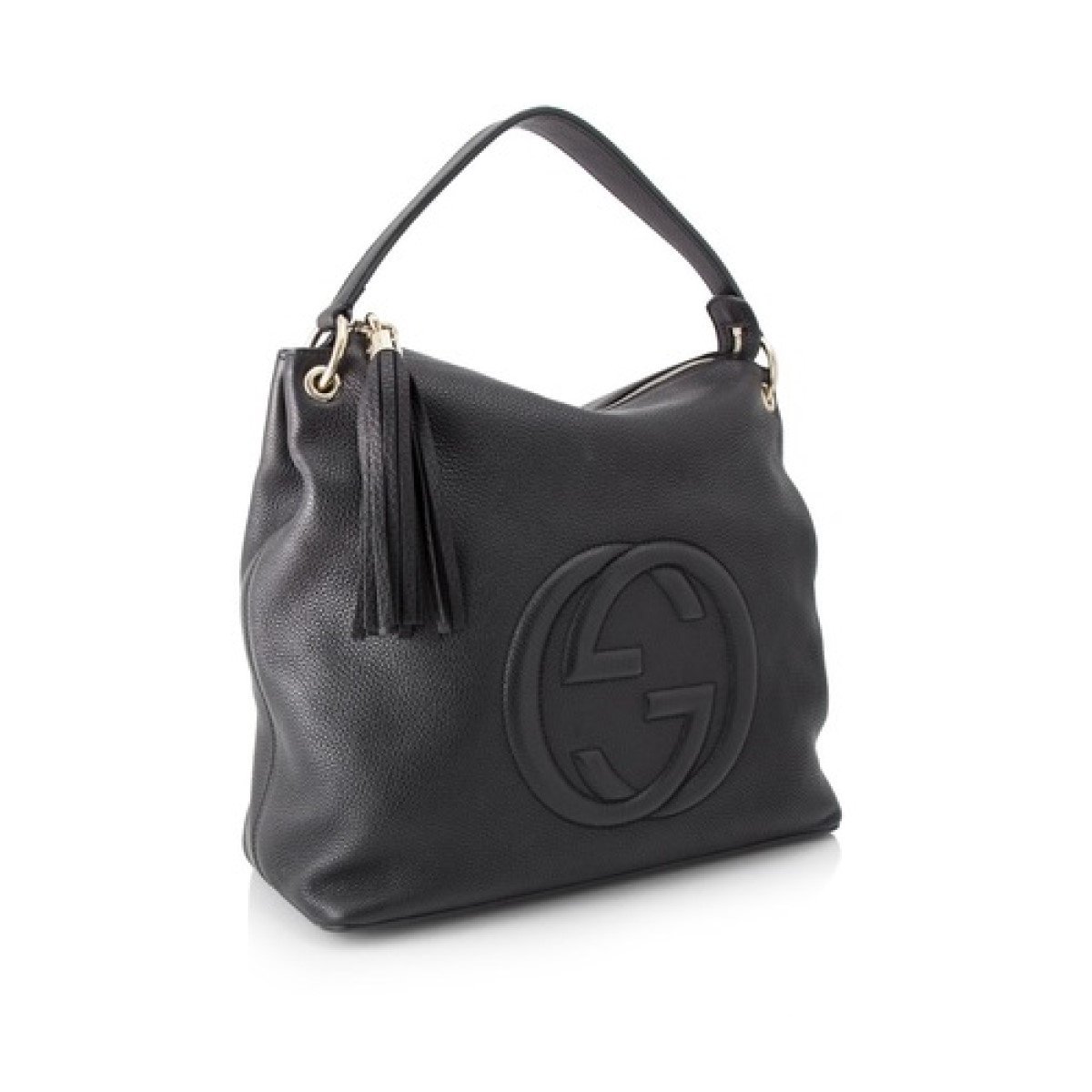 Gucci Black GG Disco Soho Leather Hobo Handbag 536194 at_Queen_Bee_of_Beverly_Hills