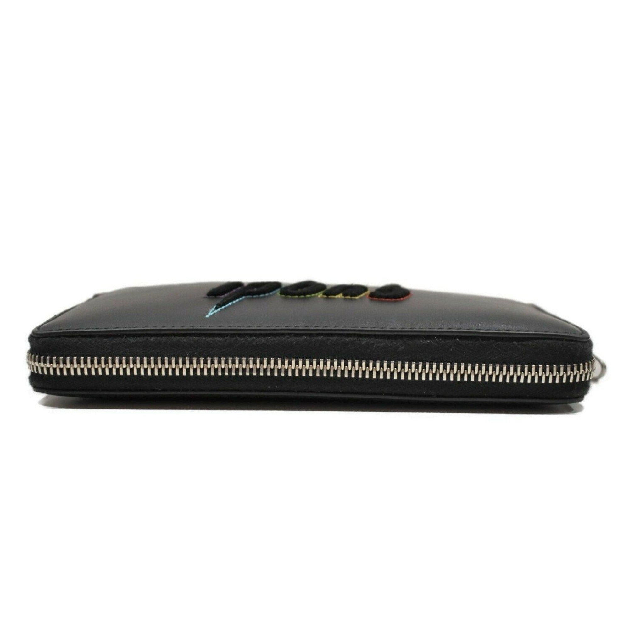 Gucci Black Leather Rainbow Lightning Logo Continental Wallet 597677 at_Queen_Bee_of_Beverly_Hills