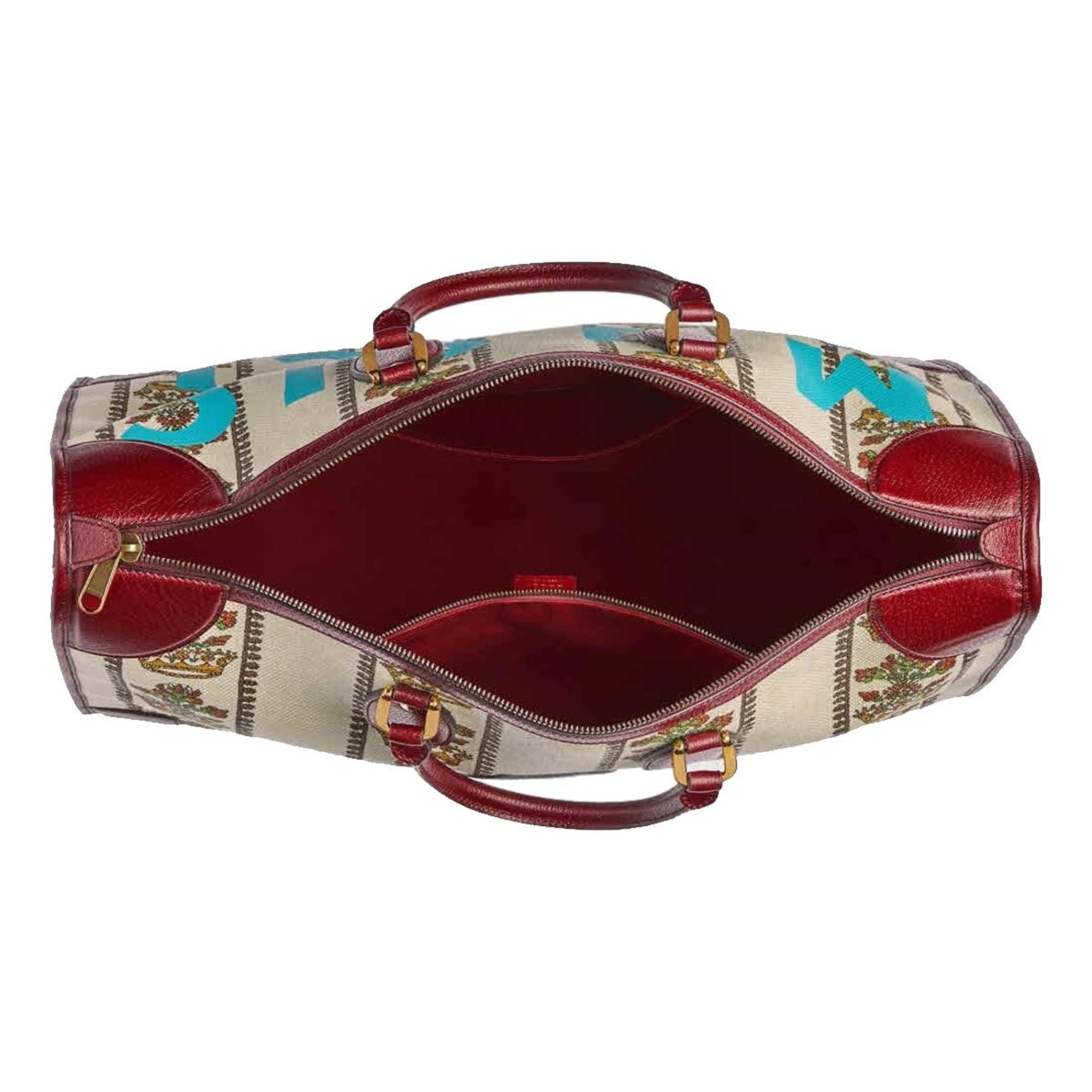 Gucci Centennial Music Is Mine Jacquard Leather Duffel Bag 676533 at_Queen_Bee_of_Beverly_Hills