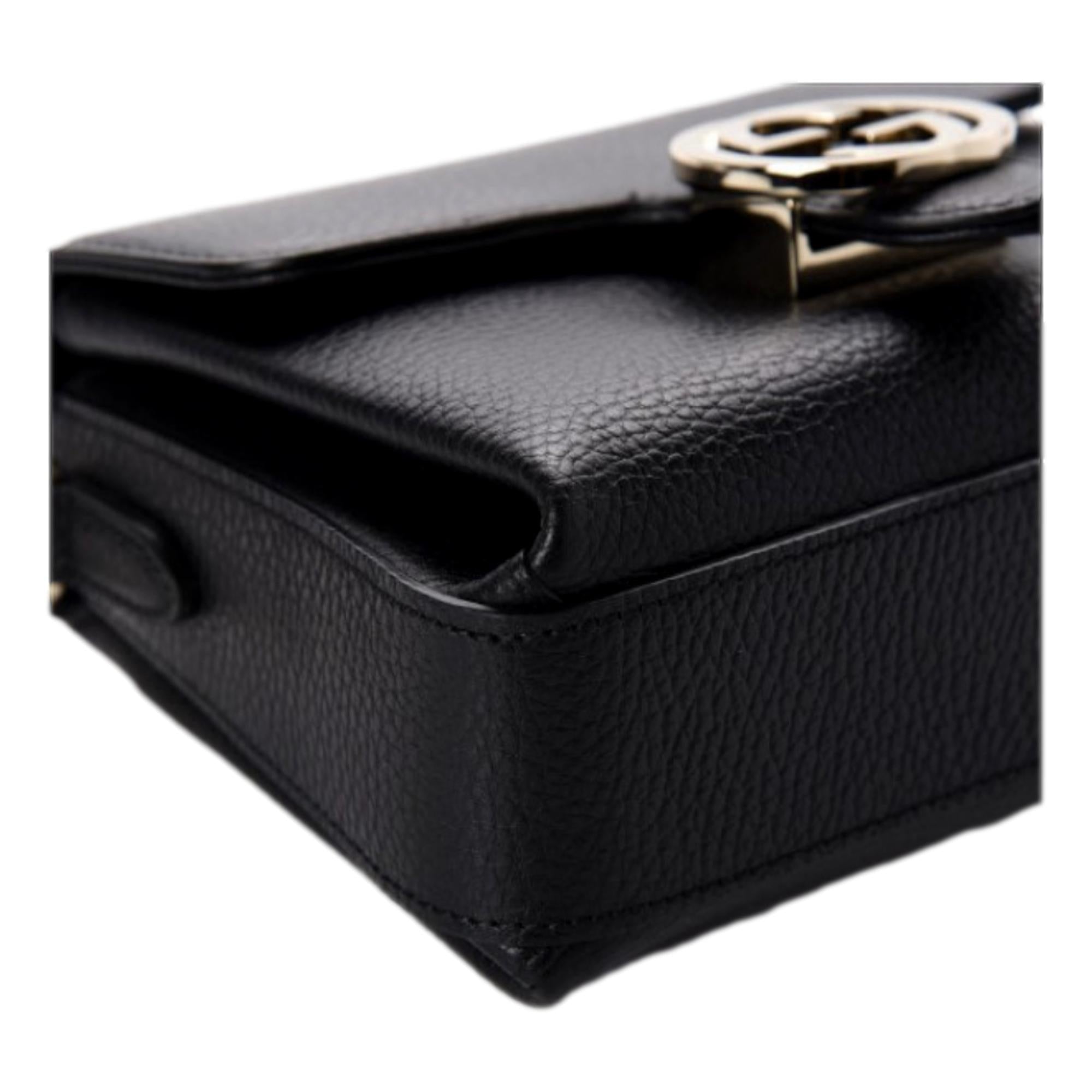 Gucci Dollar Calfskin Interlocking G Black Small Crossbody Bag 607720 at_Queen_Bee_of_Beverly_Hills