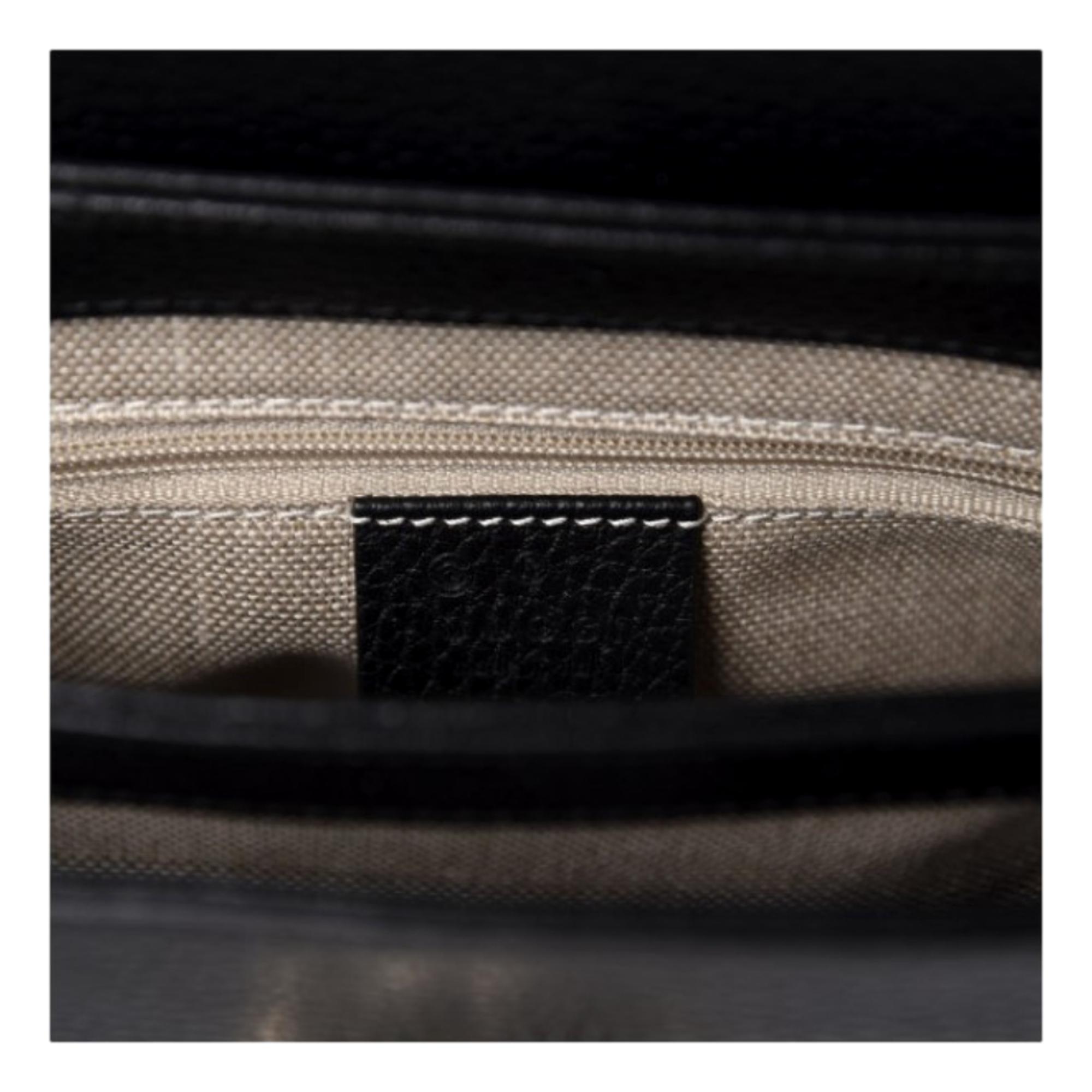 Gucci Dollar Calfskin Interlocking G Black Small Crossbody Bag 607720 at_Queen_Bee_of_Beverly_Hills