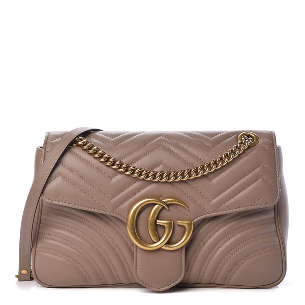 Gucci GG Marmont Belt Bag Matelasse Dusty Pink in Calfskin with